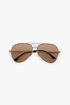 Metal Pilot Sunglass In Gold Blue