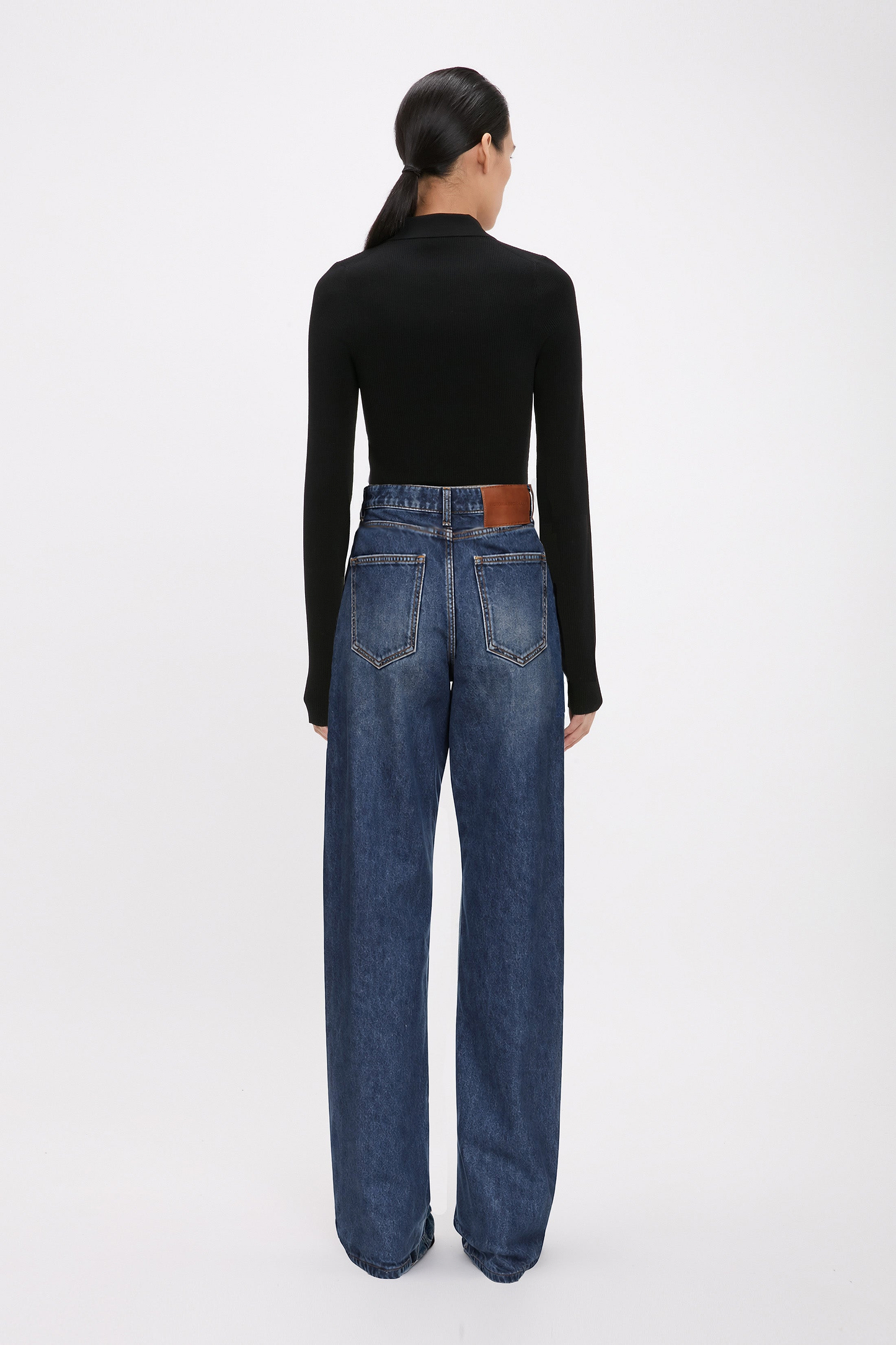 High Waist Jean In Mid Blue Wash