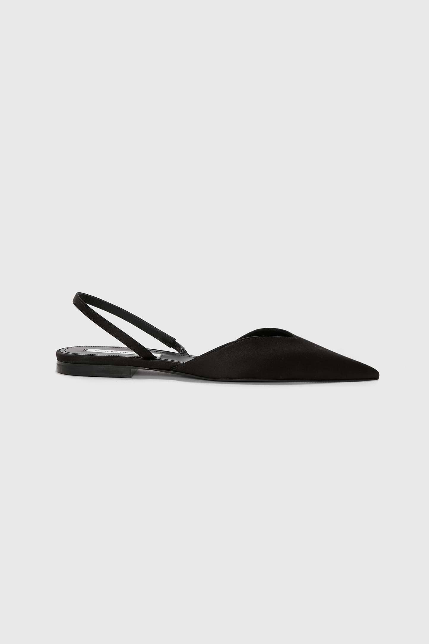 Victoria Angle Halter Back Flat Black Satin