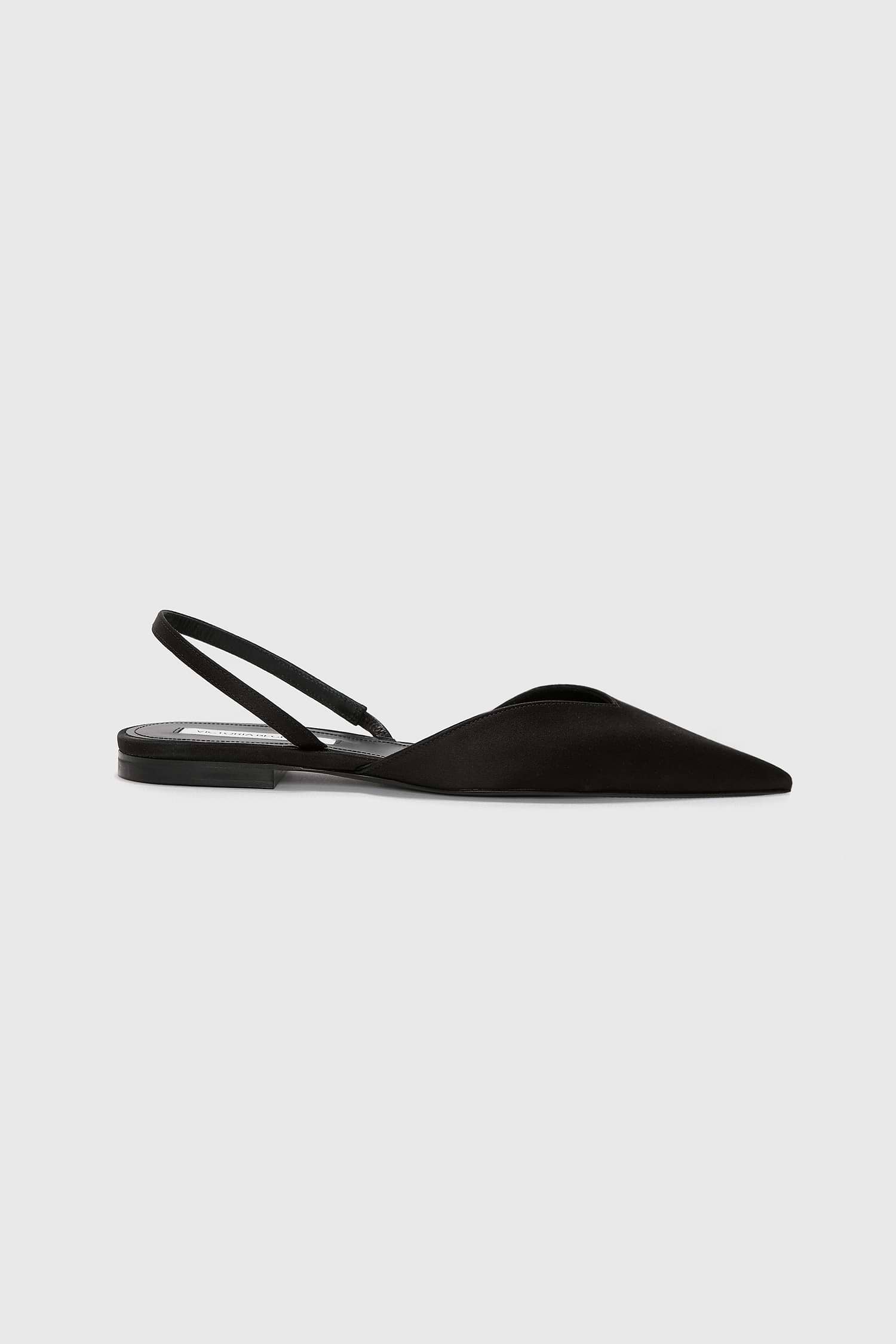 Victoria Angle Halter Back Flat Black Satin