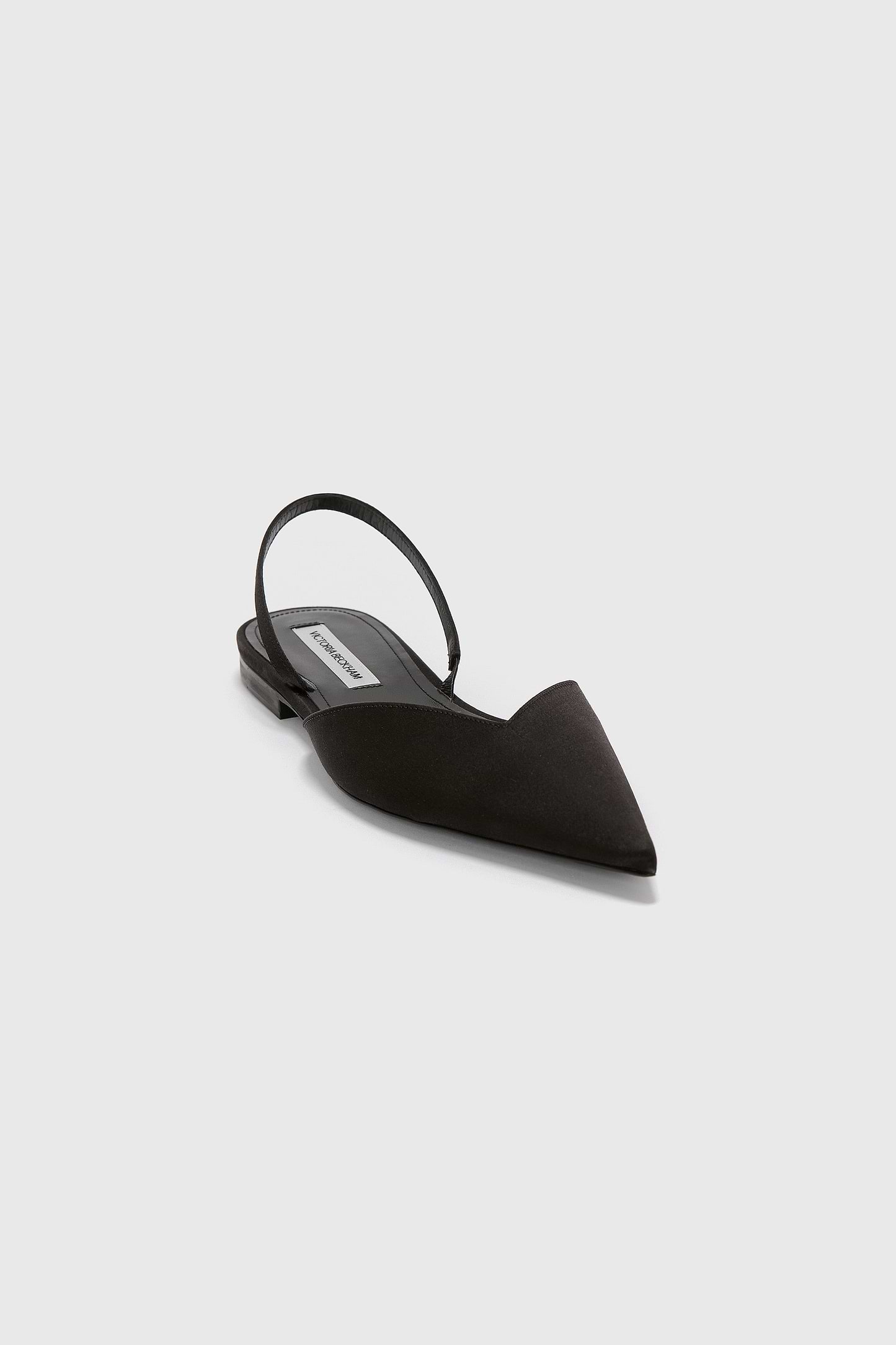 Victoria Angle Halter Back Flat Black Satin