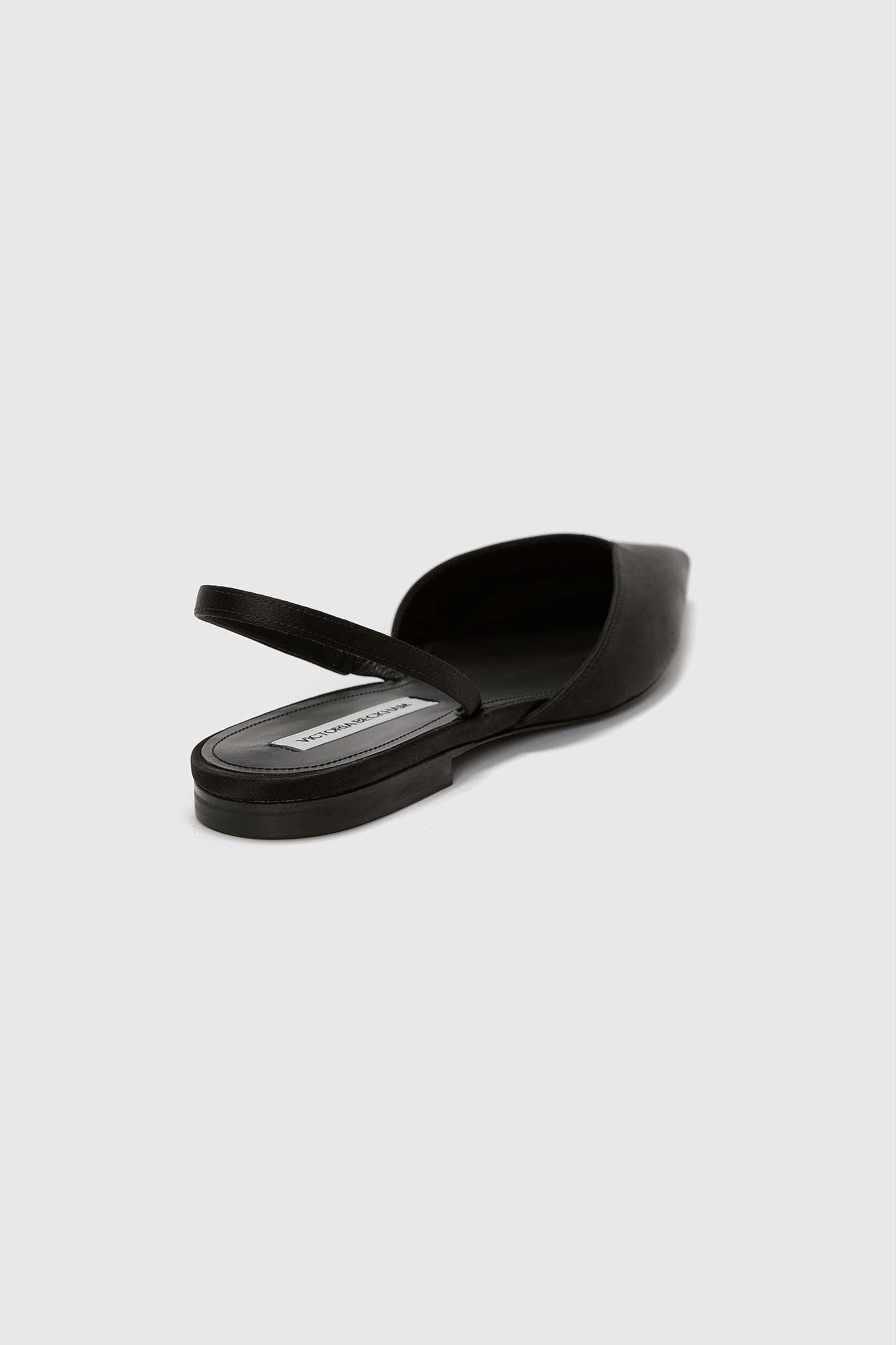 Victoria Angle Halter Back Flat Black Satin