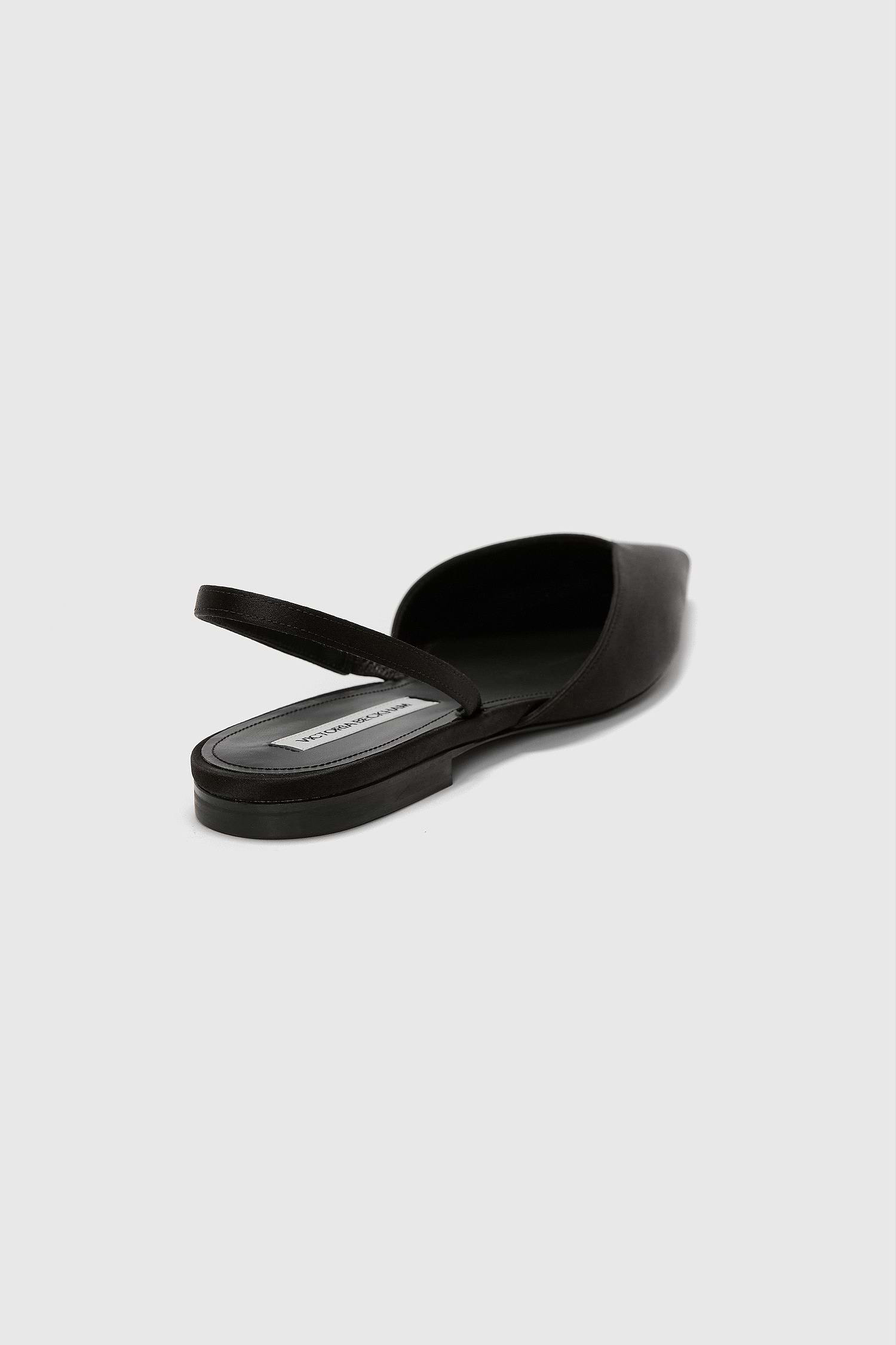 Victoria Angle Halter Back Flat Black Satin