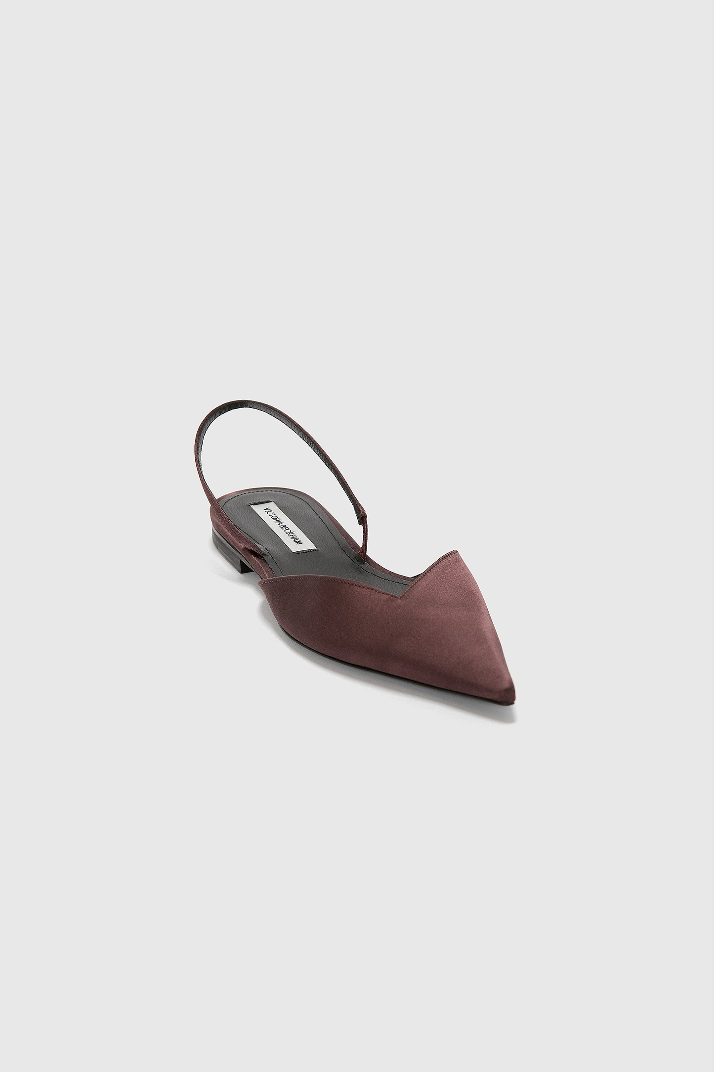 Victoria Angle Halter Back Flat Burgundy Satin