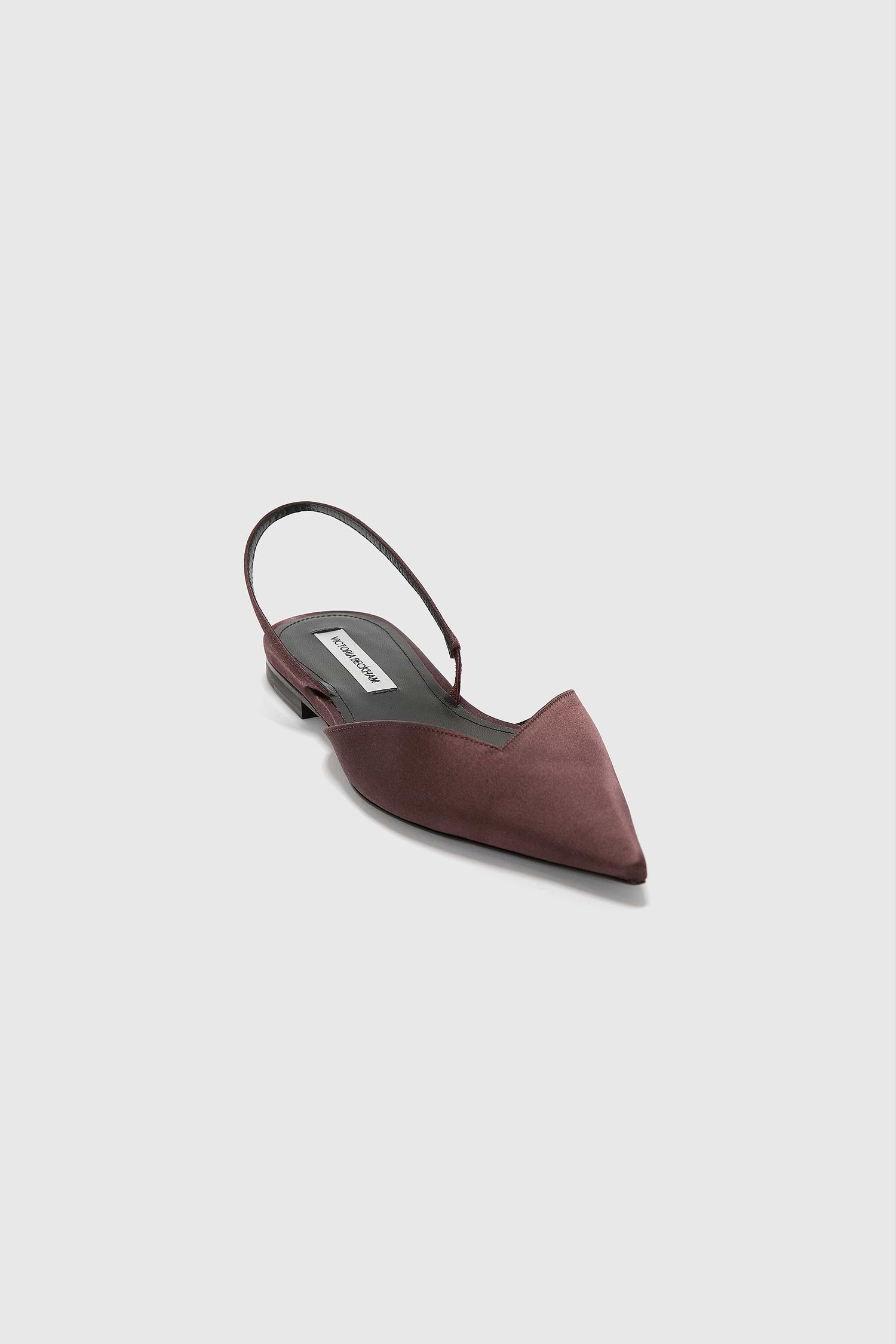 Victoria Angle Halter Back Flat Burgundy Satin