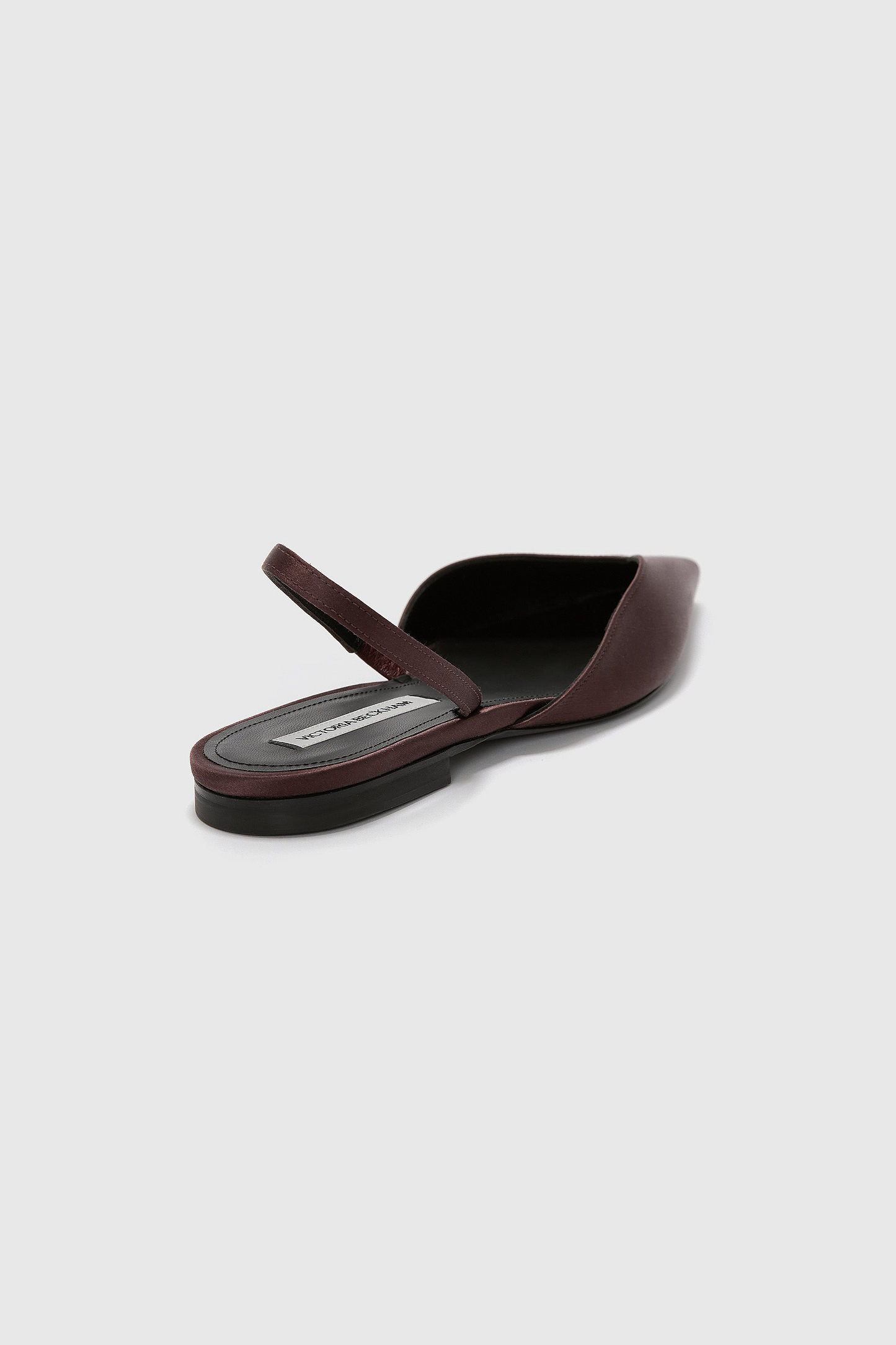 Victoria Angle Halter Back Flat Burgundy Satin