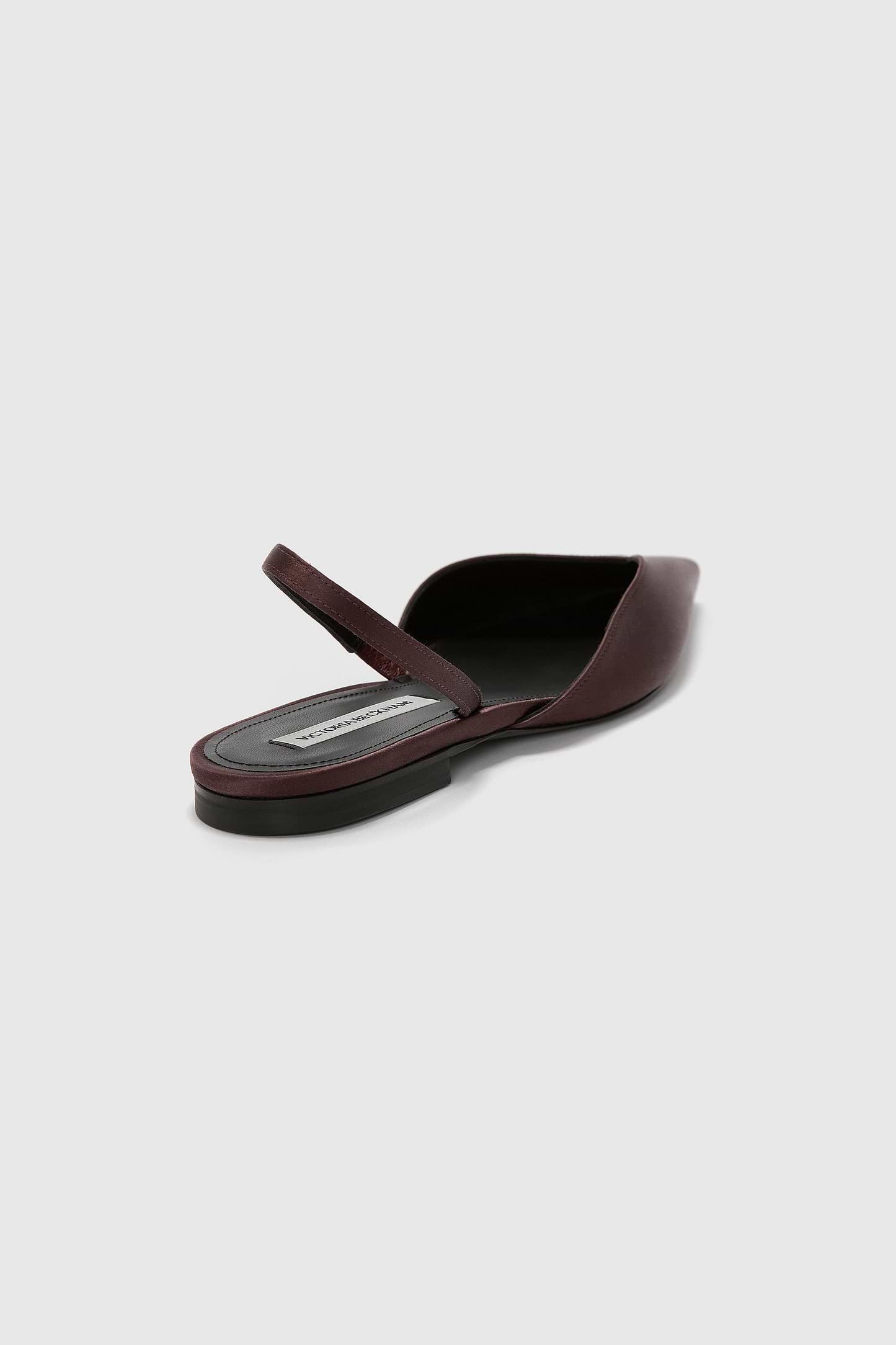 Victoria Angle Halter Back Flat Burgundy Satin