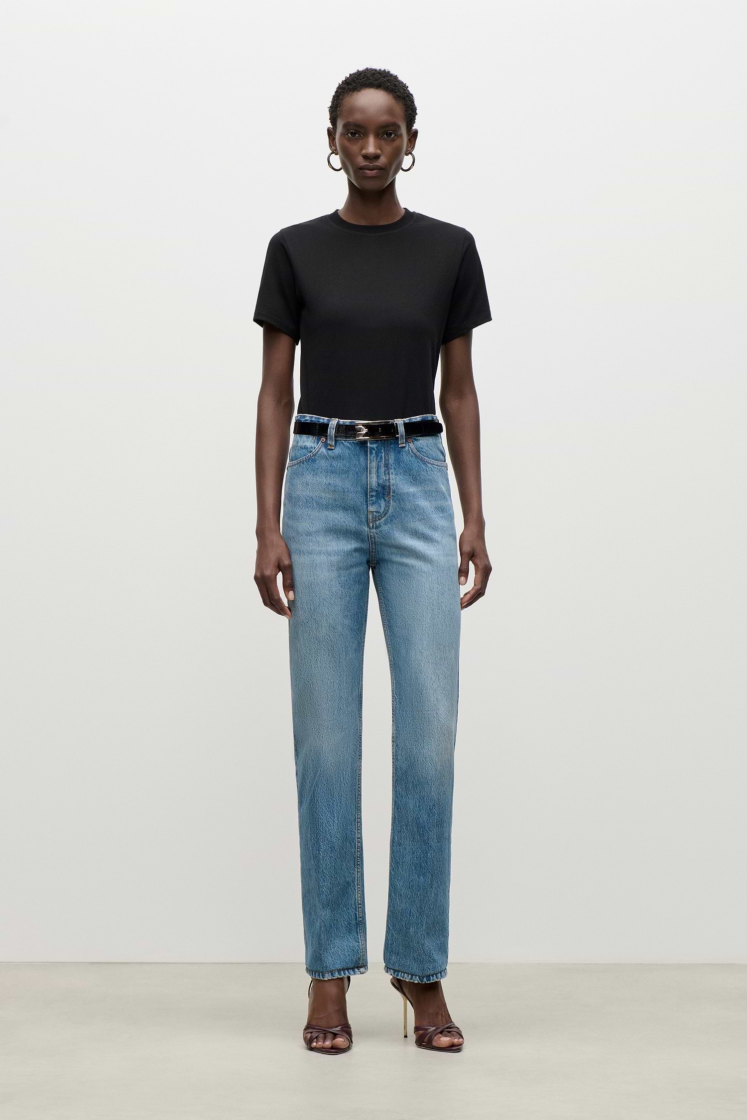 Berenice Stretch Jean In Worn Blue Wash