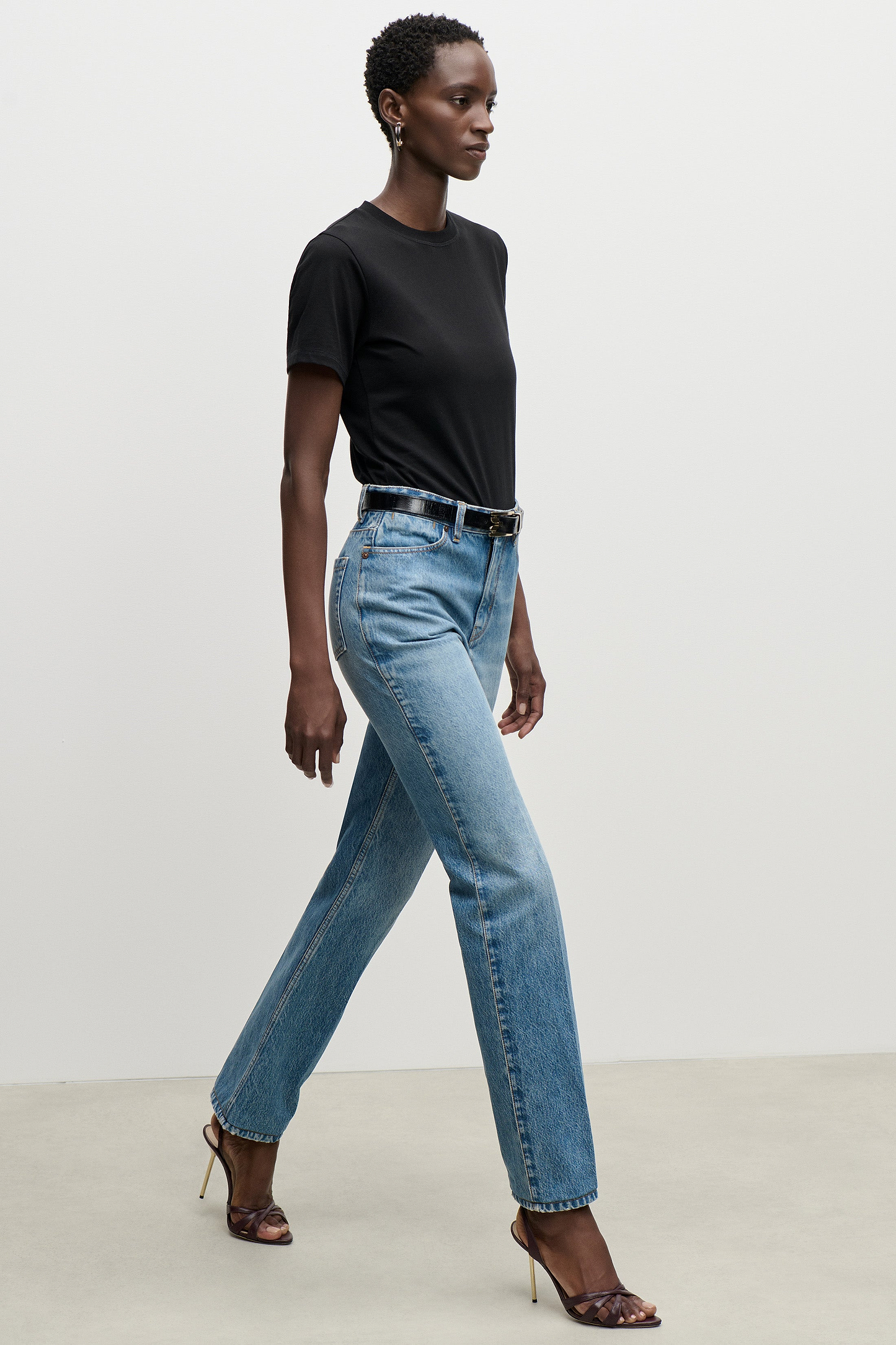 Berenice Stretch Jean In Worn Blue Wash