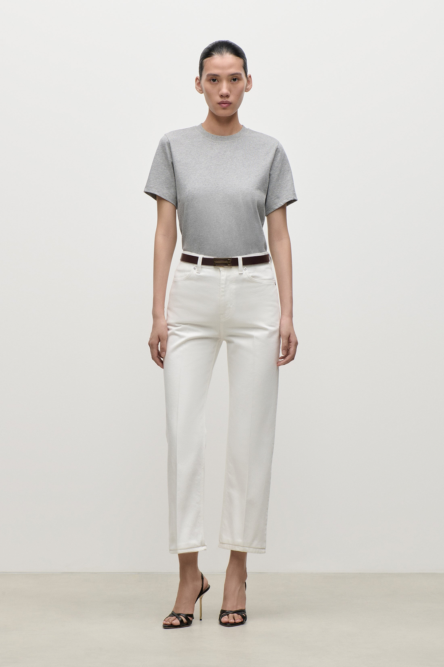 Berenice Cropped Jean In White