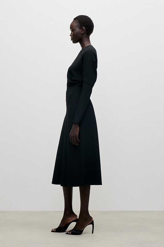 Dolman Midi Dress In Black