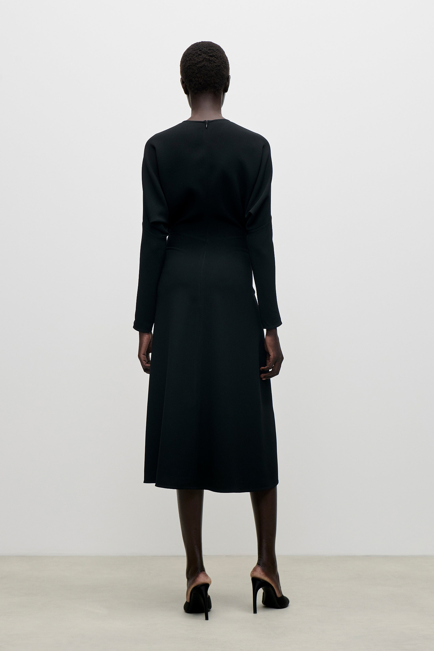 Dolman Midi Dress In Black