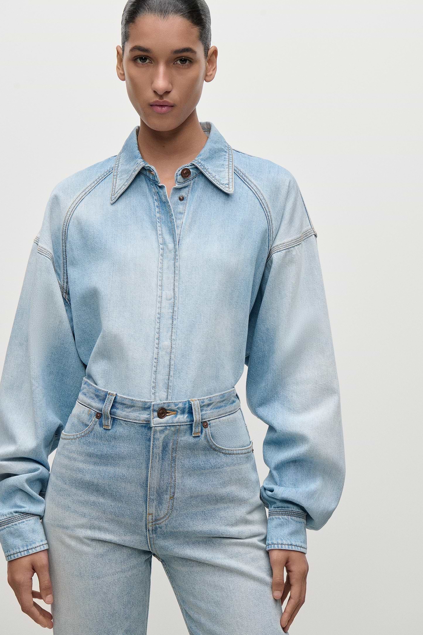 Denim Shirt In Light Blue