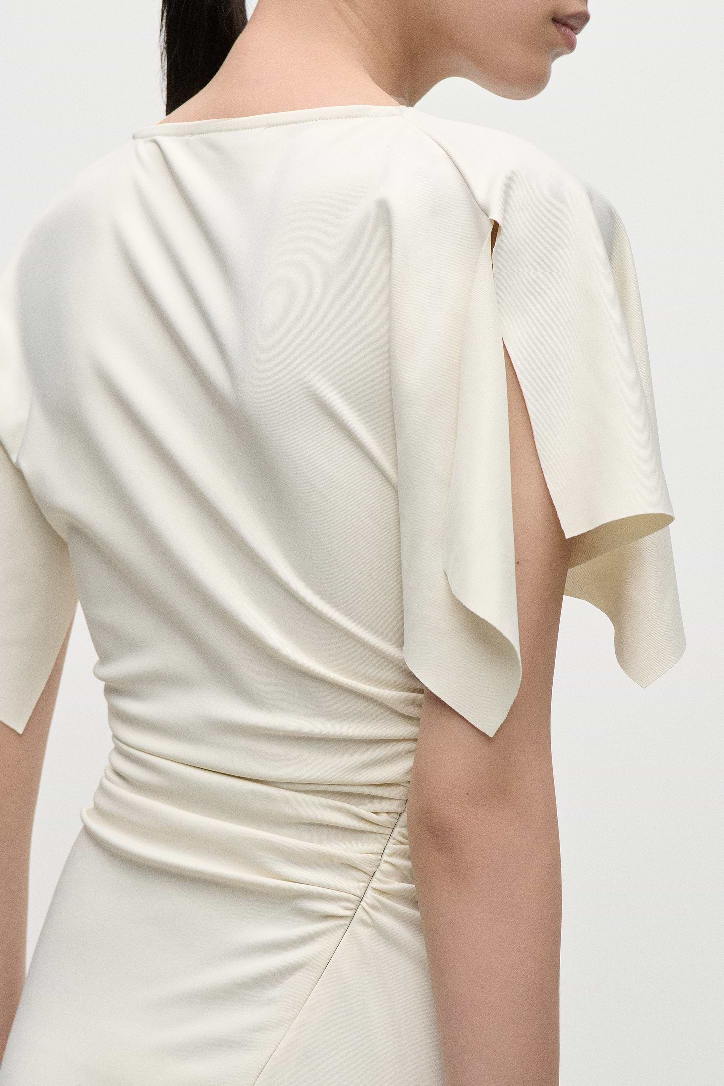 Blousey Midi Dress In Ivory