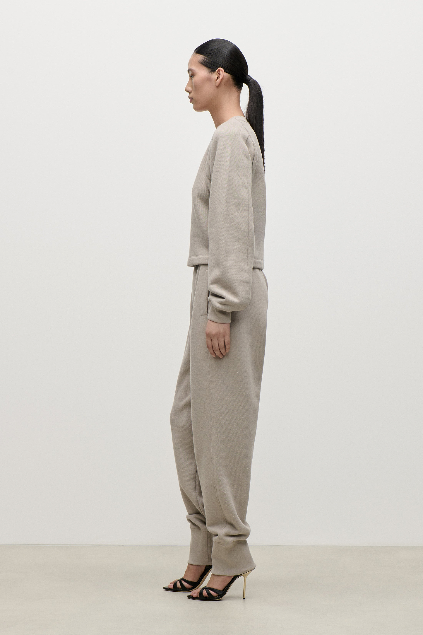 Cut Out Detail Sweatshirt In Light Grey