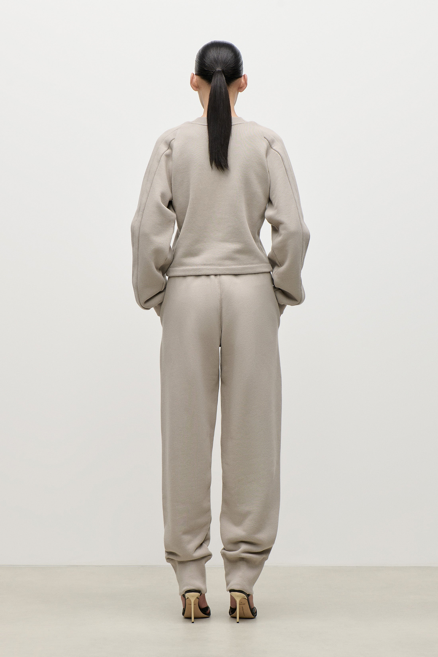 Cut Out Detail Sweatshirt In Light Grey