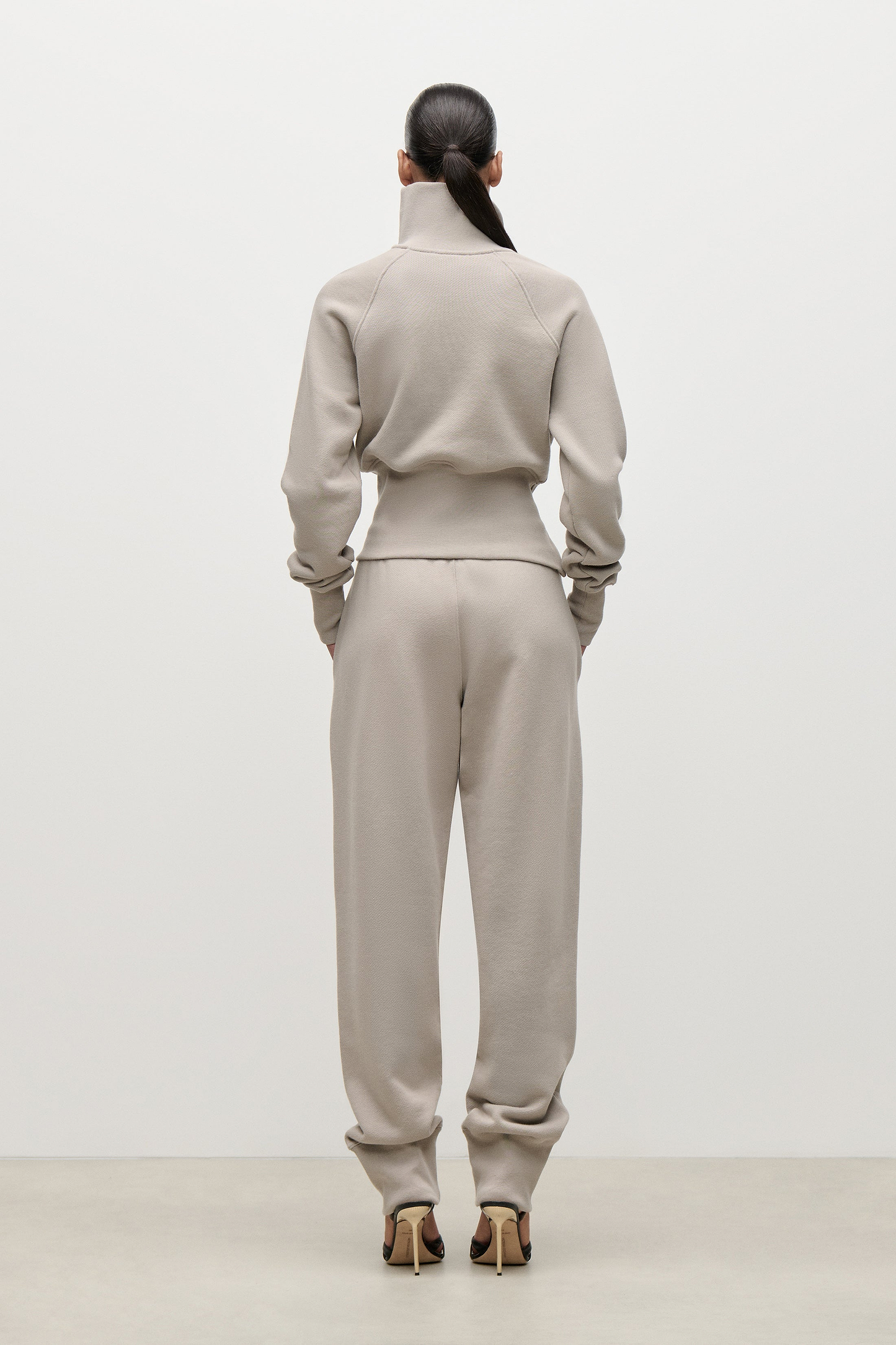 Zip Detail Sweatshirt In Light Grey