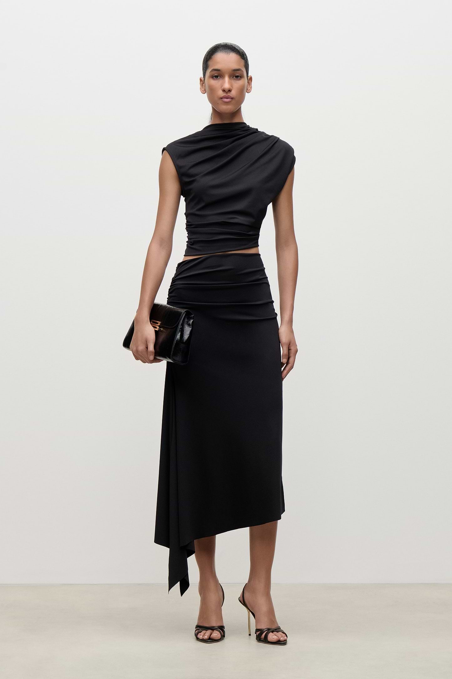Gathered Top In Black