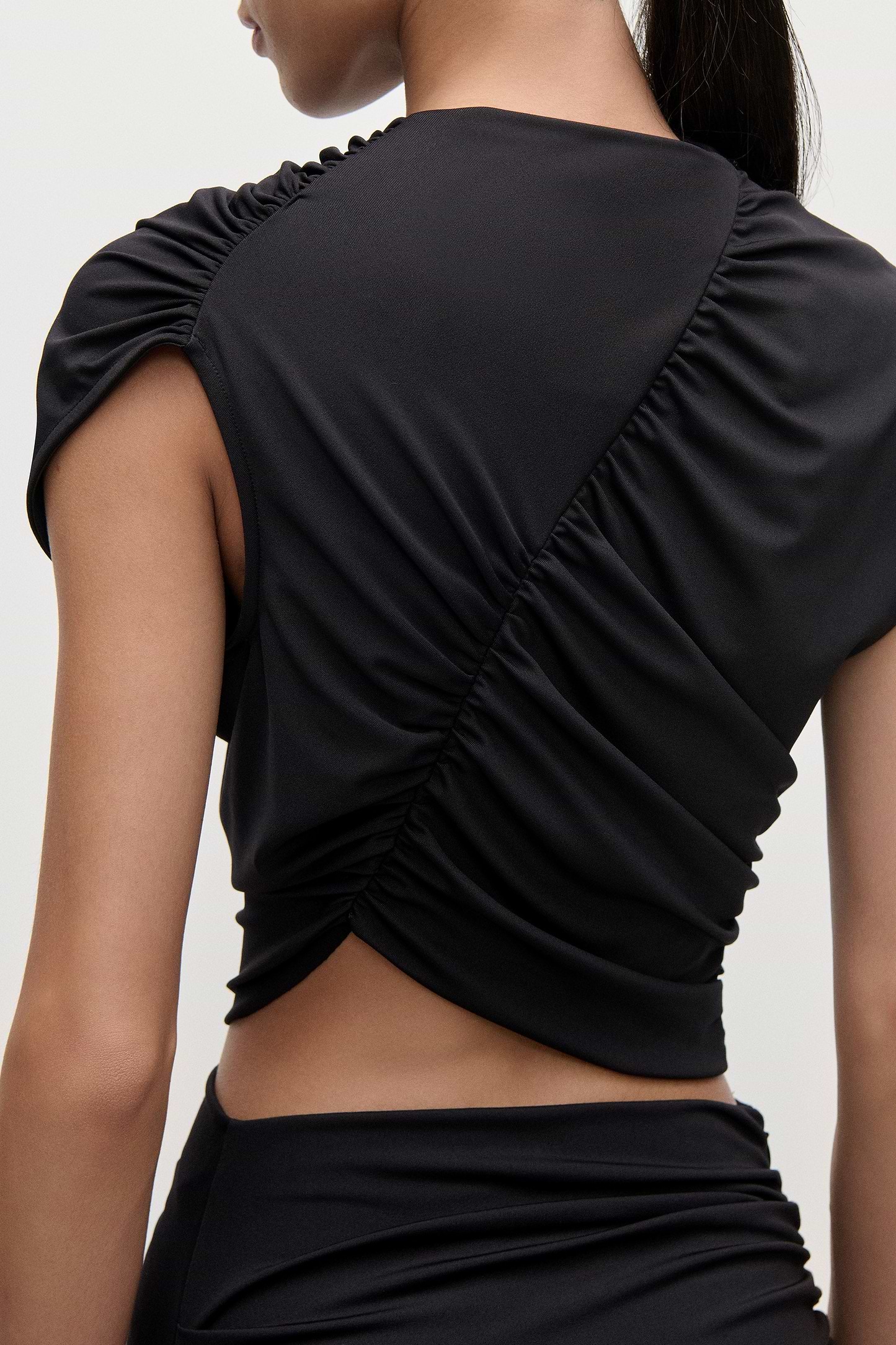 Gathered Top In Black