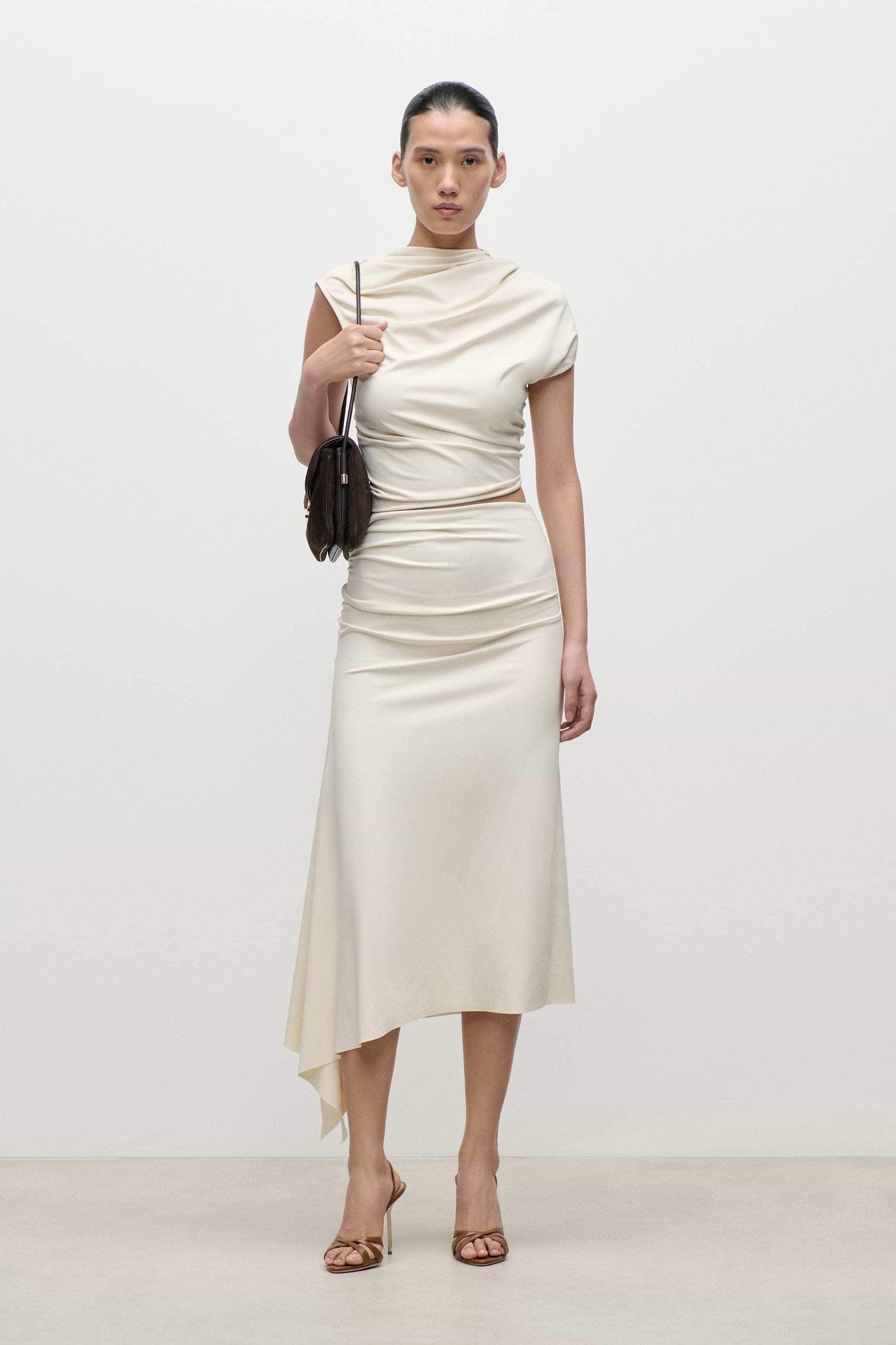 Gathered Top In Ivory