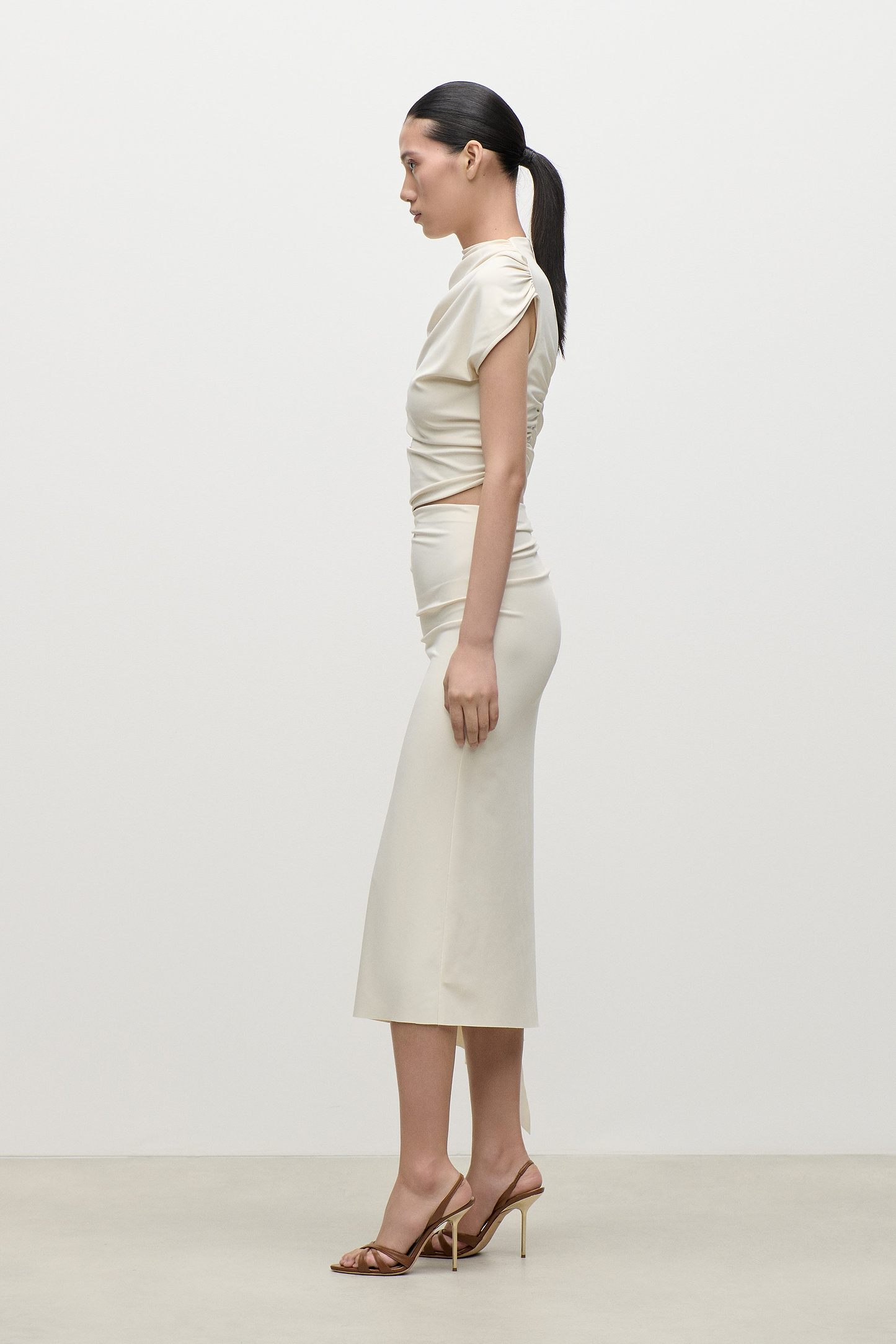 Gathered Top In Ivory