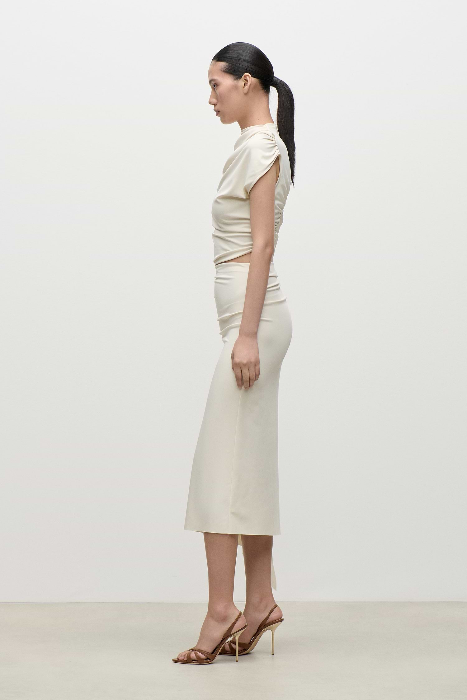 Gathered Top In Ivory