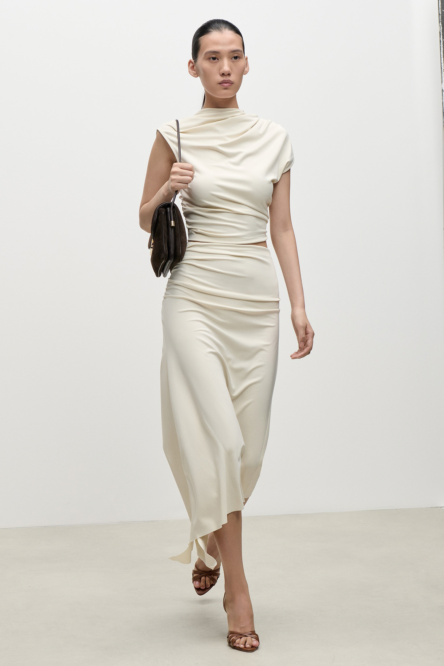 Gathered Top In Ivory