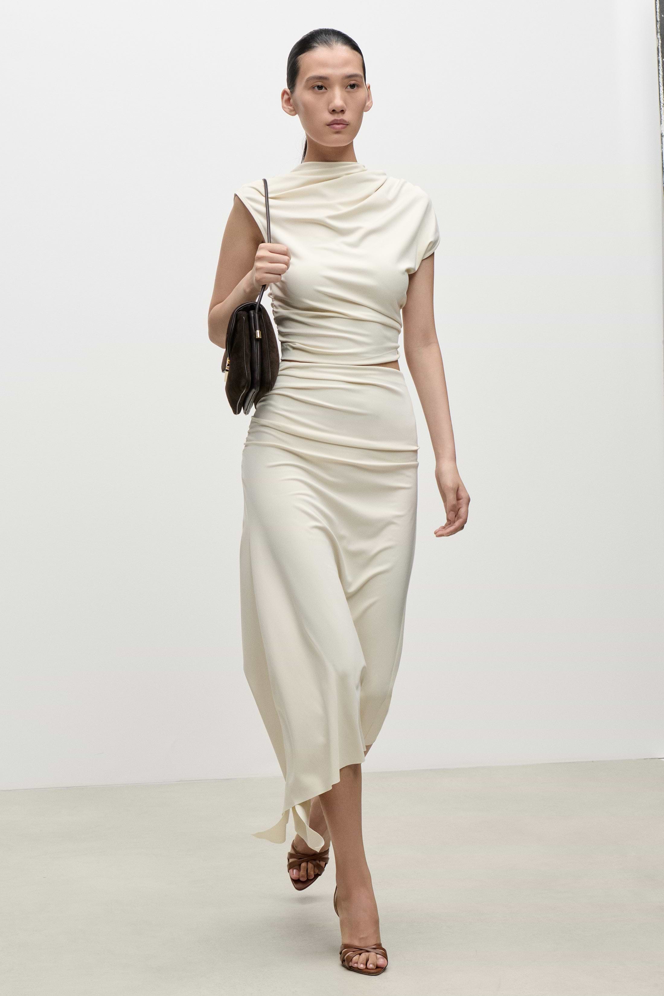 Gathered Top In Ivory