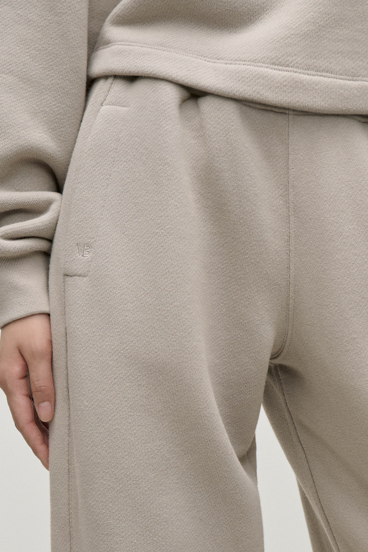 Draped Jogger in Light Grey