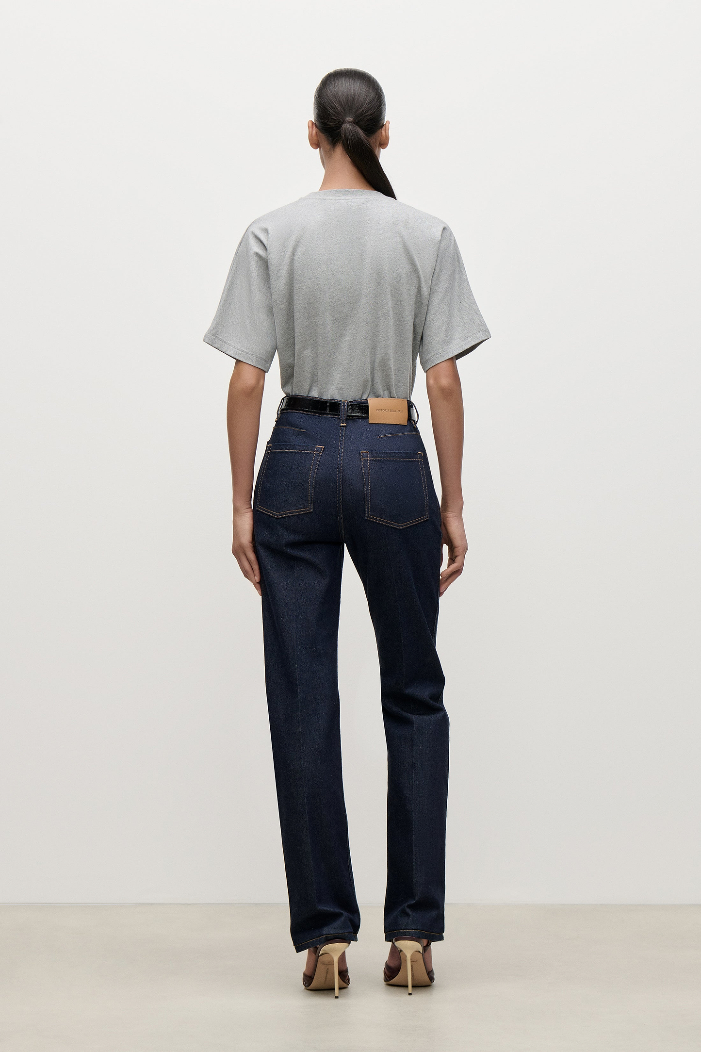 Pleated T-Shirt In Grey Melange