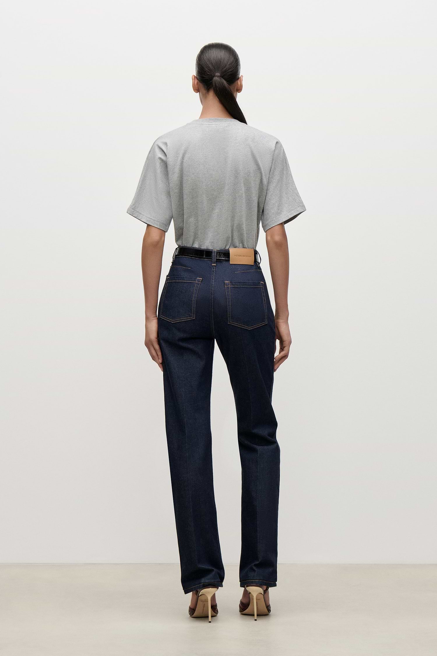 Pleated T-Shirt In Grey Melange