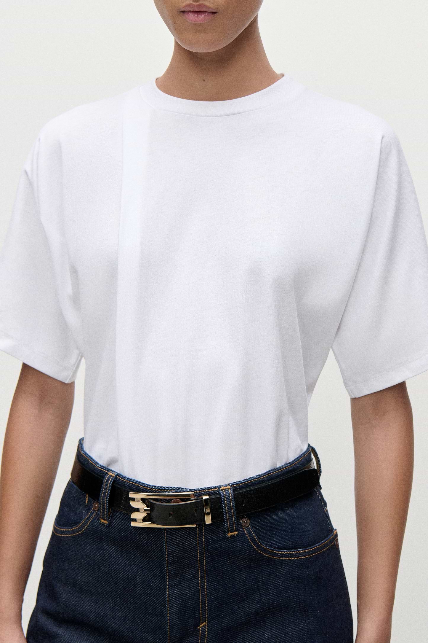 Pleated T-Shirt In White