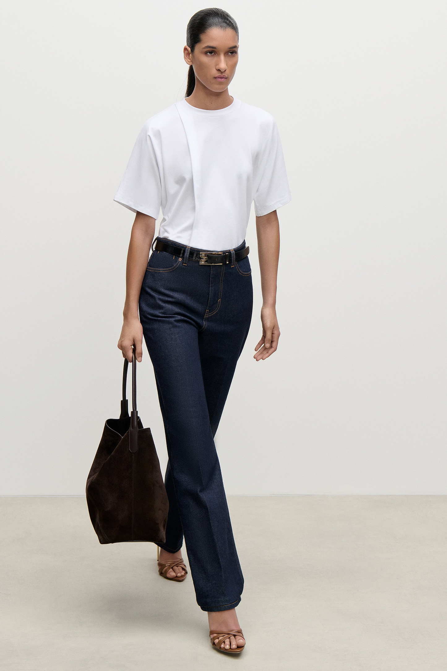 Pleated T-Shirt In White