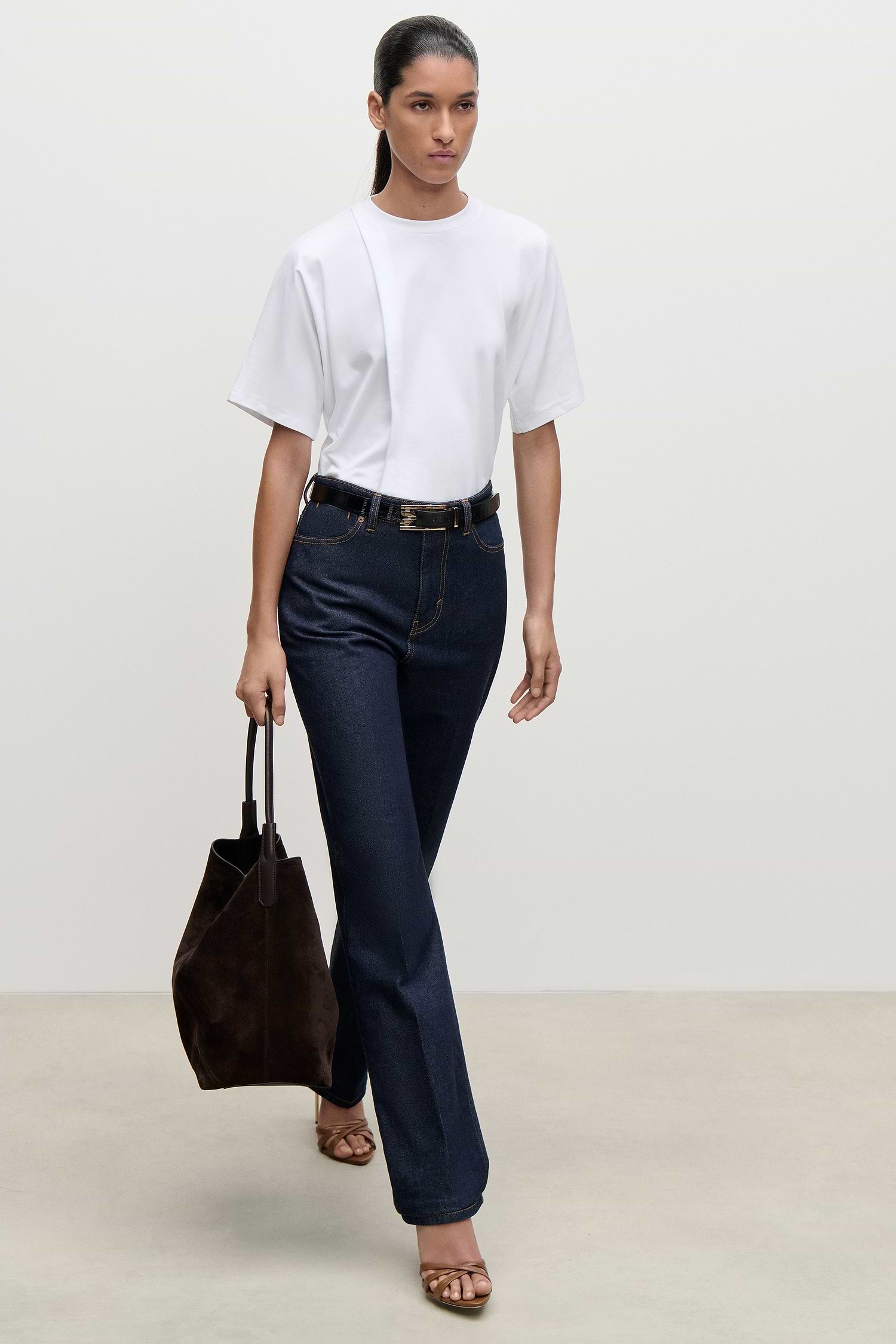 Pleated T-Shirt In White