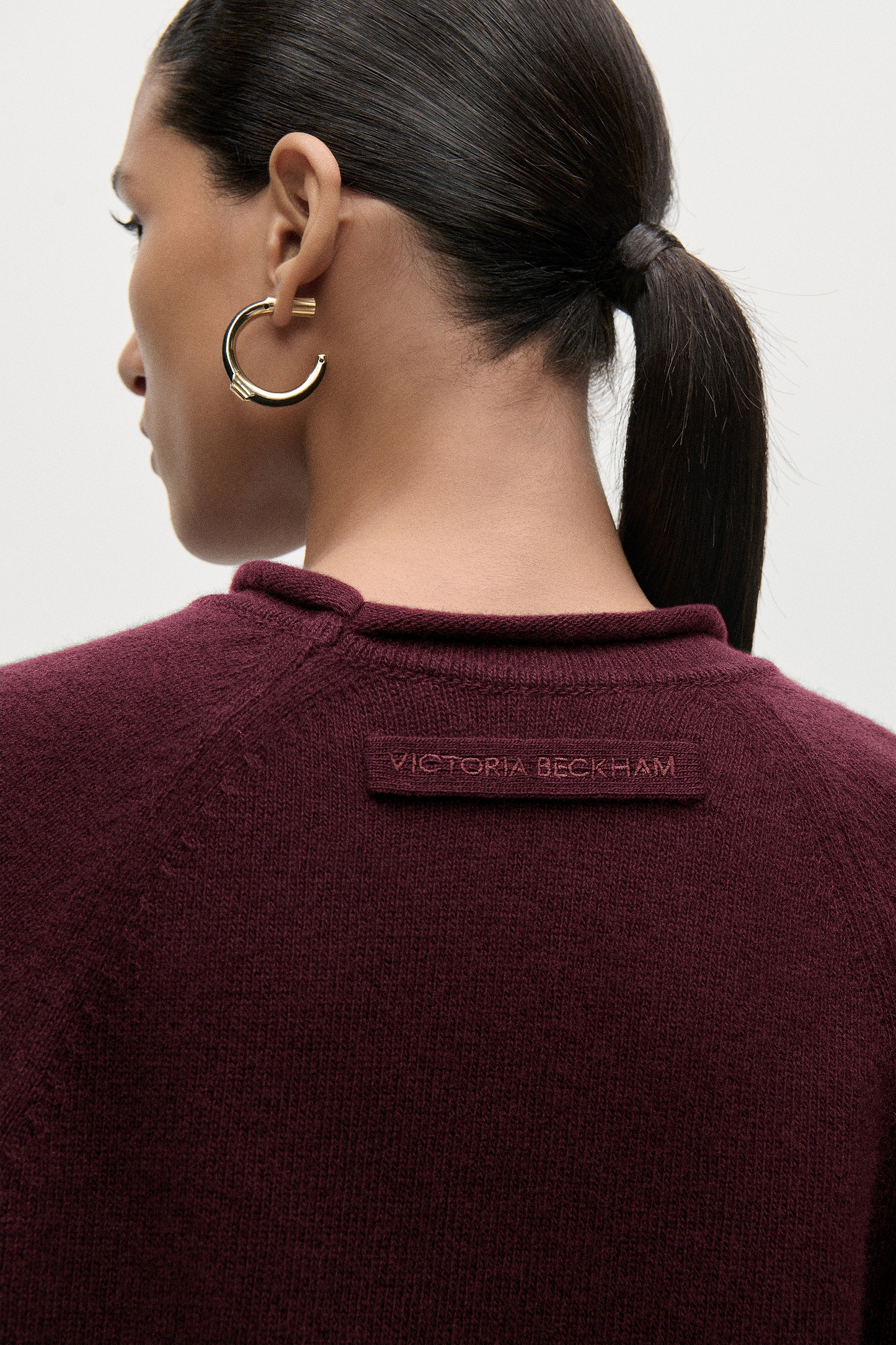 Crew Neck Jumper In Burgundy