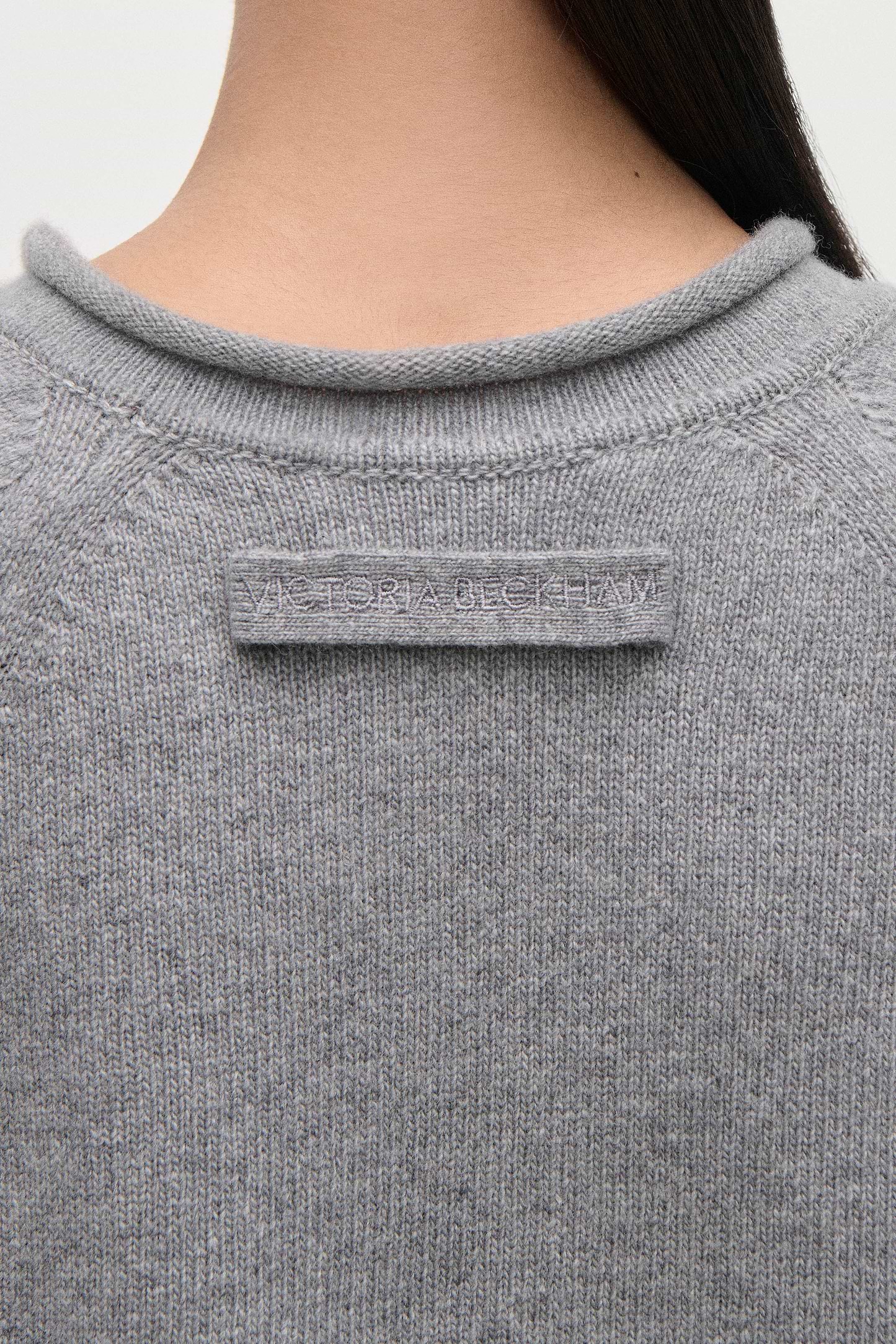 Crew neck Jumper In Grey Melange