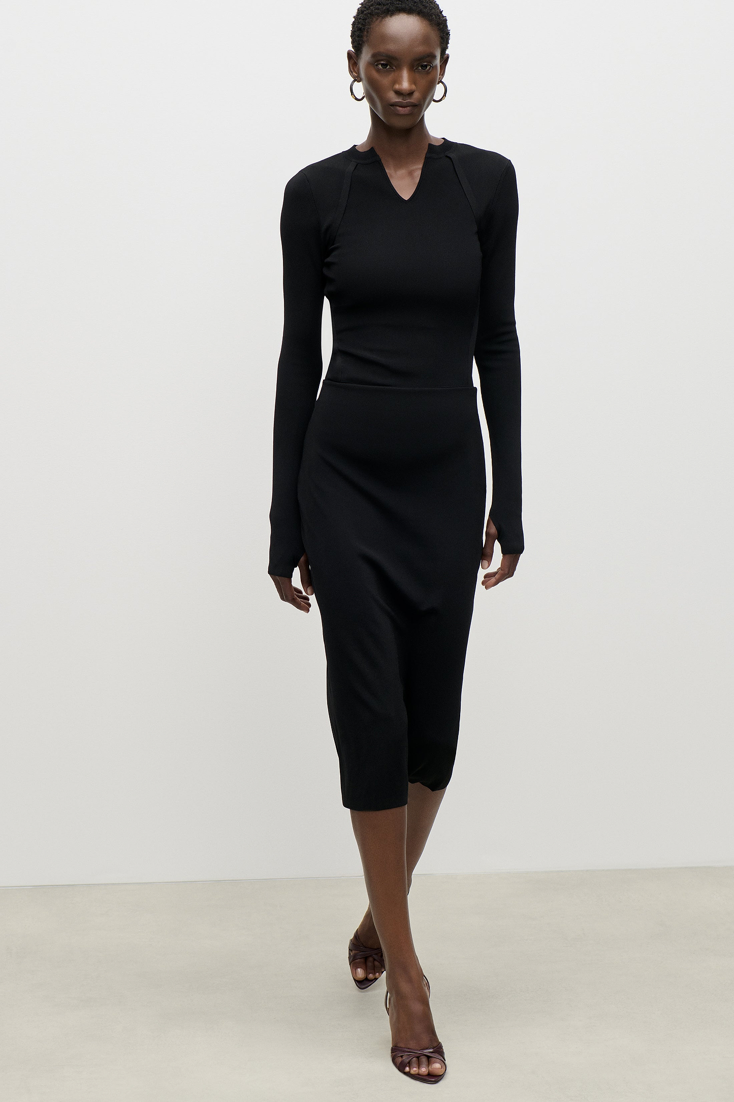 V-Neck Top In Black