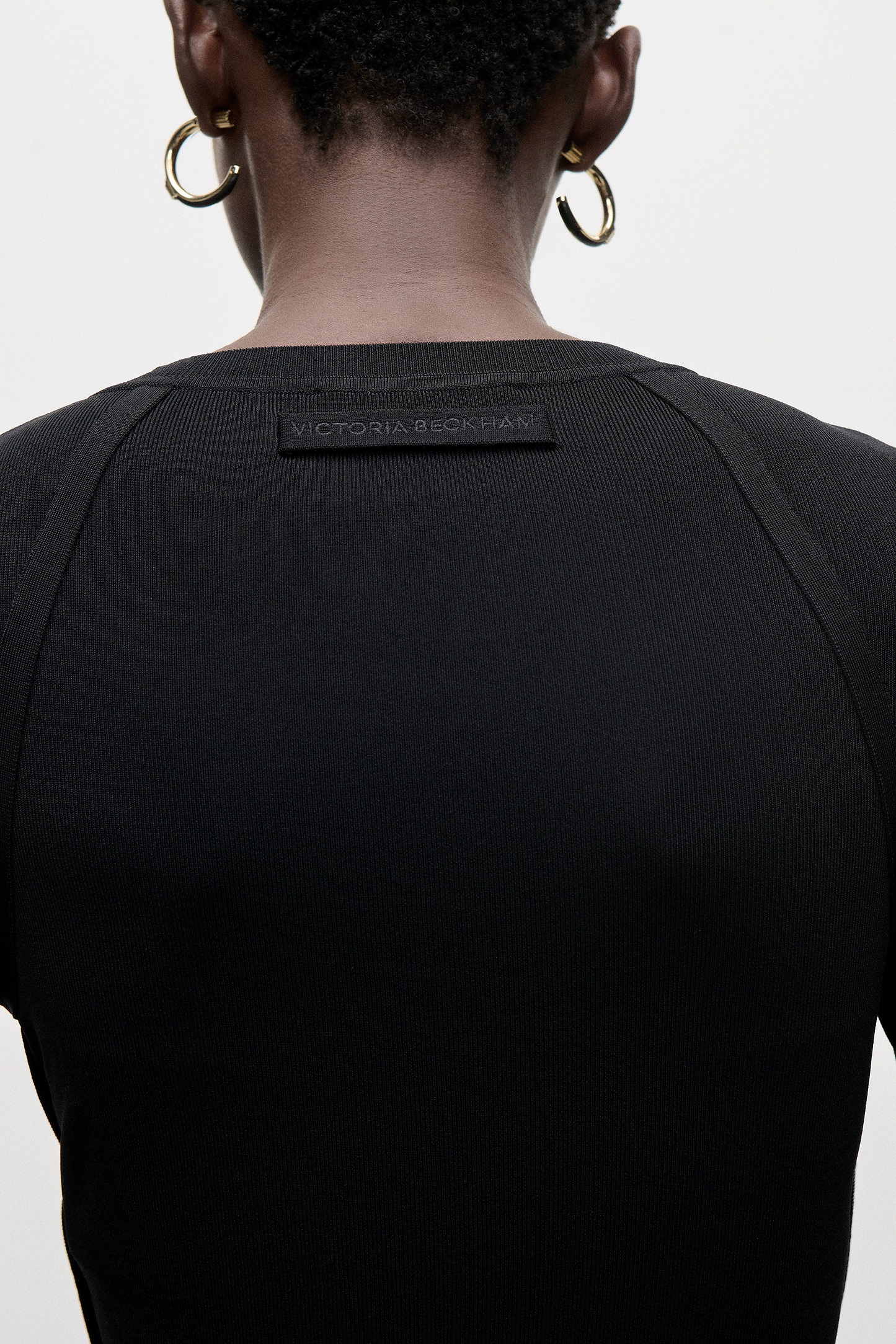 Strobel Hoop Earrings In Black Brass & Leather
