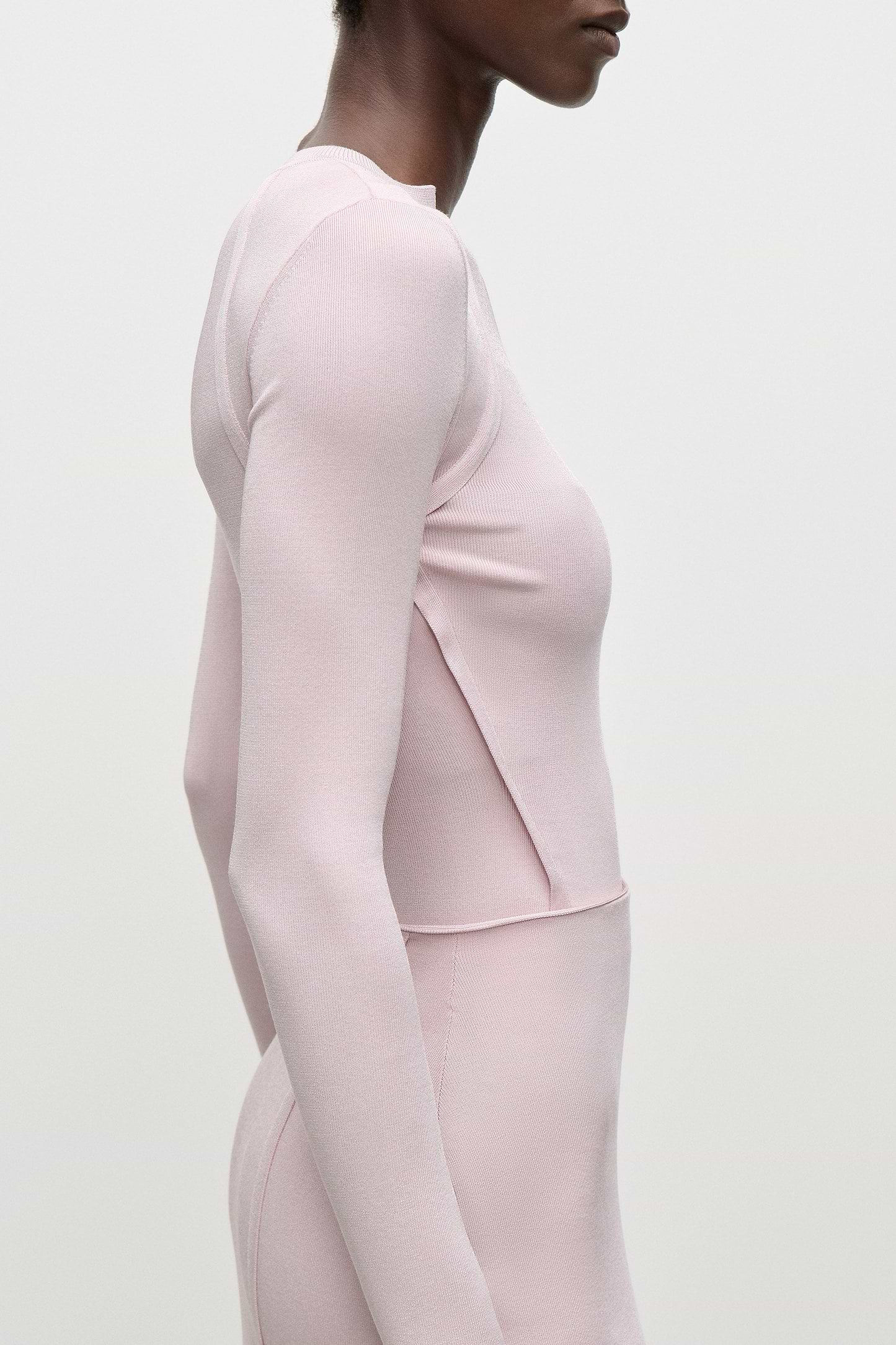 V-Neck Top In Light Pink
