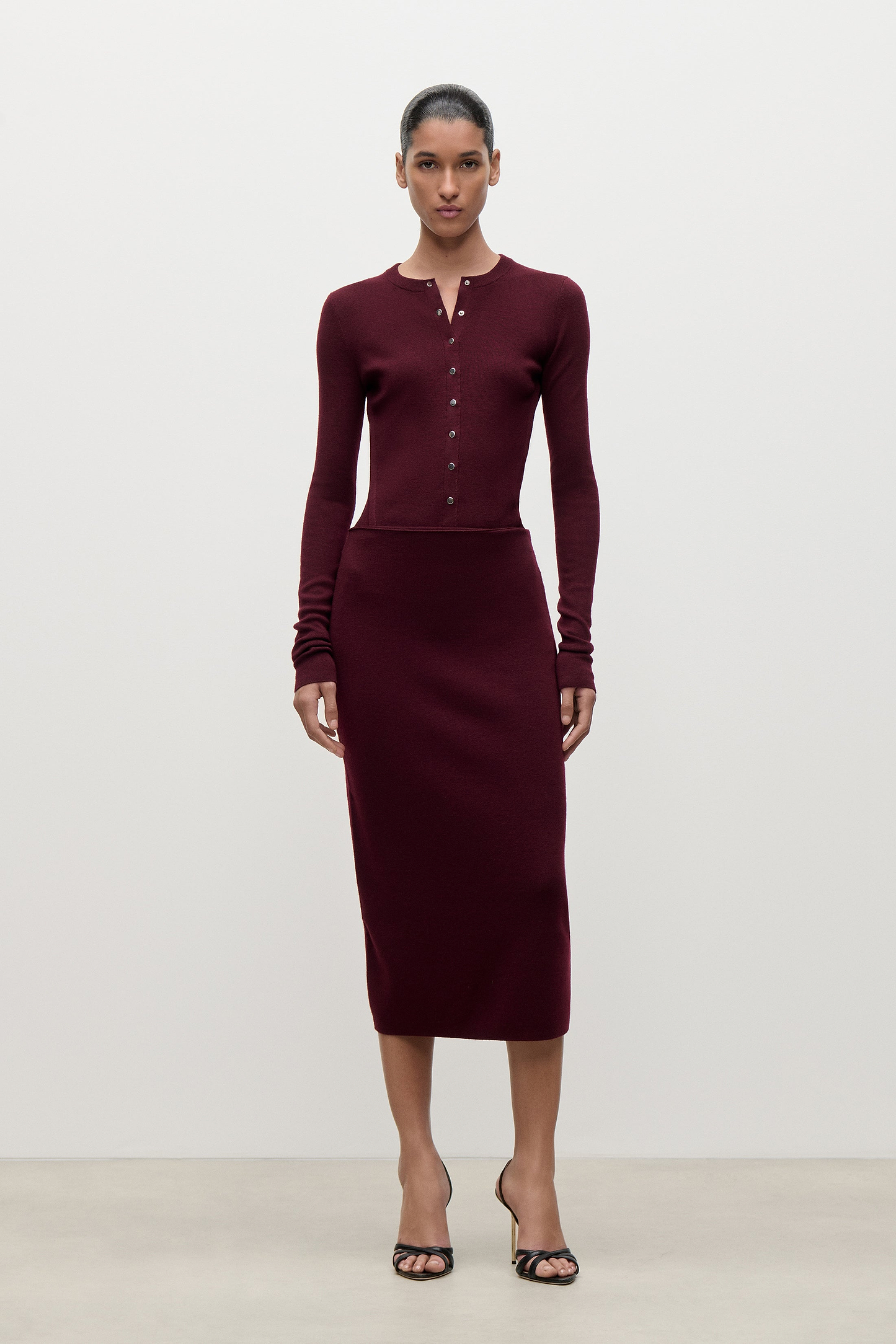 Cardigan In Burgundy