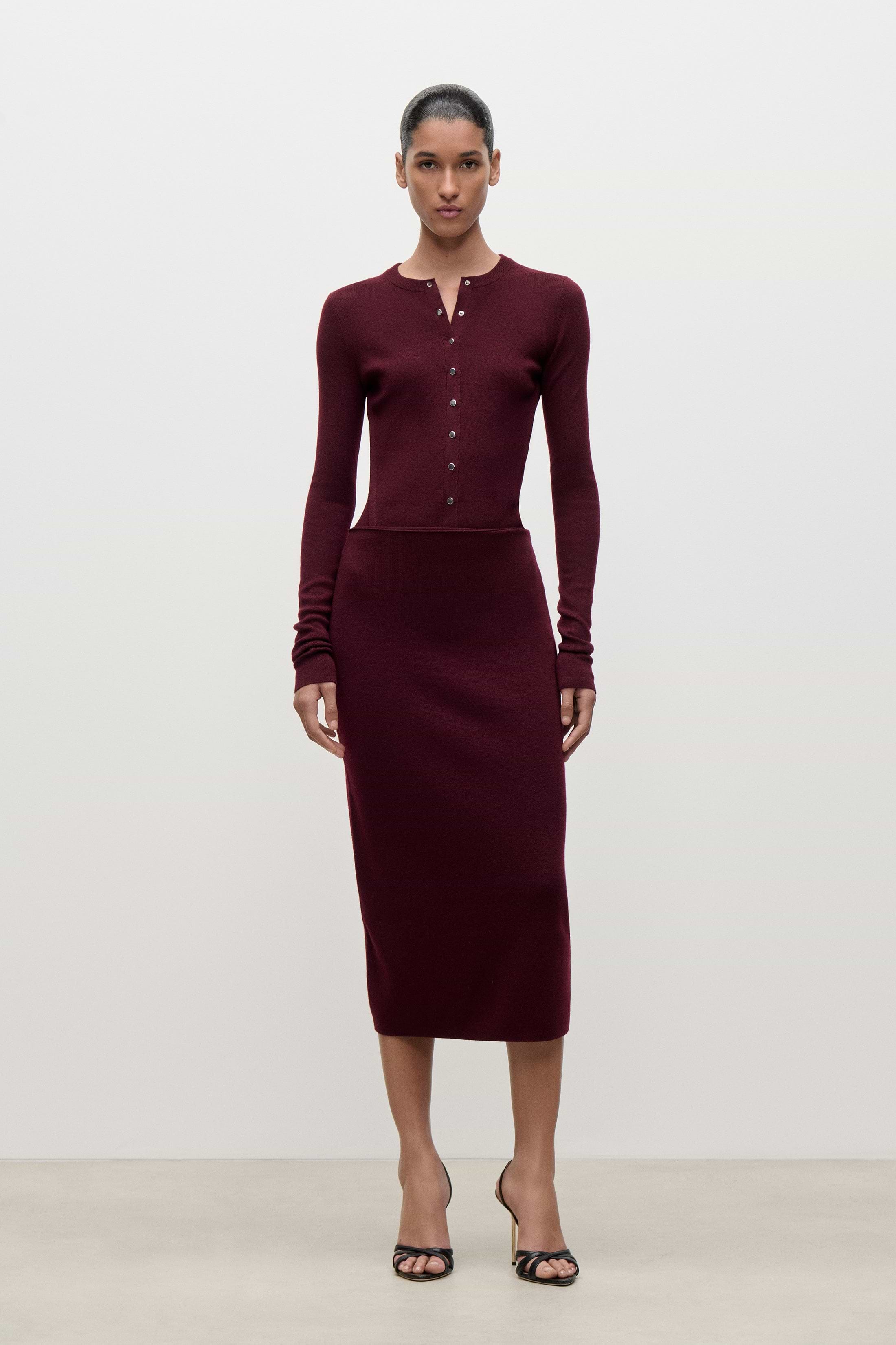 Cardigan In Burgundy