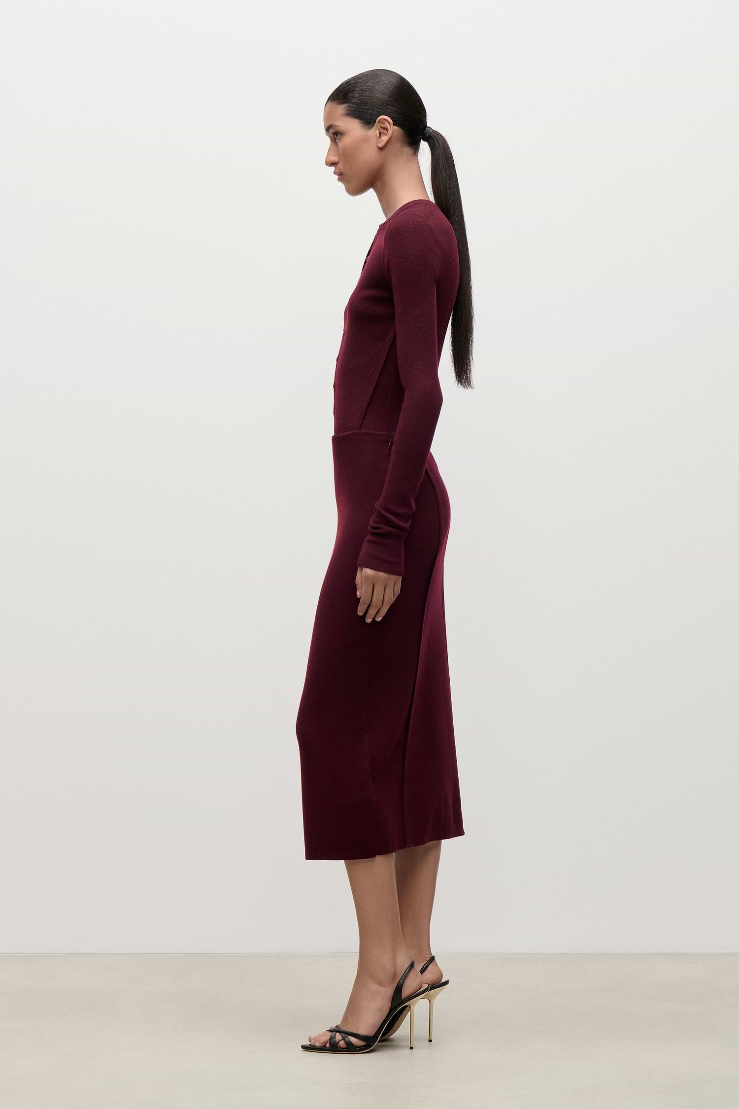 Cardigan In Burgundy