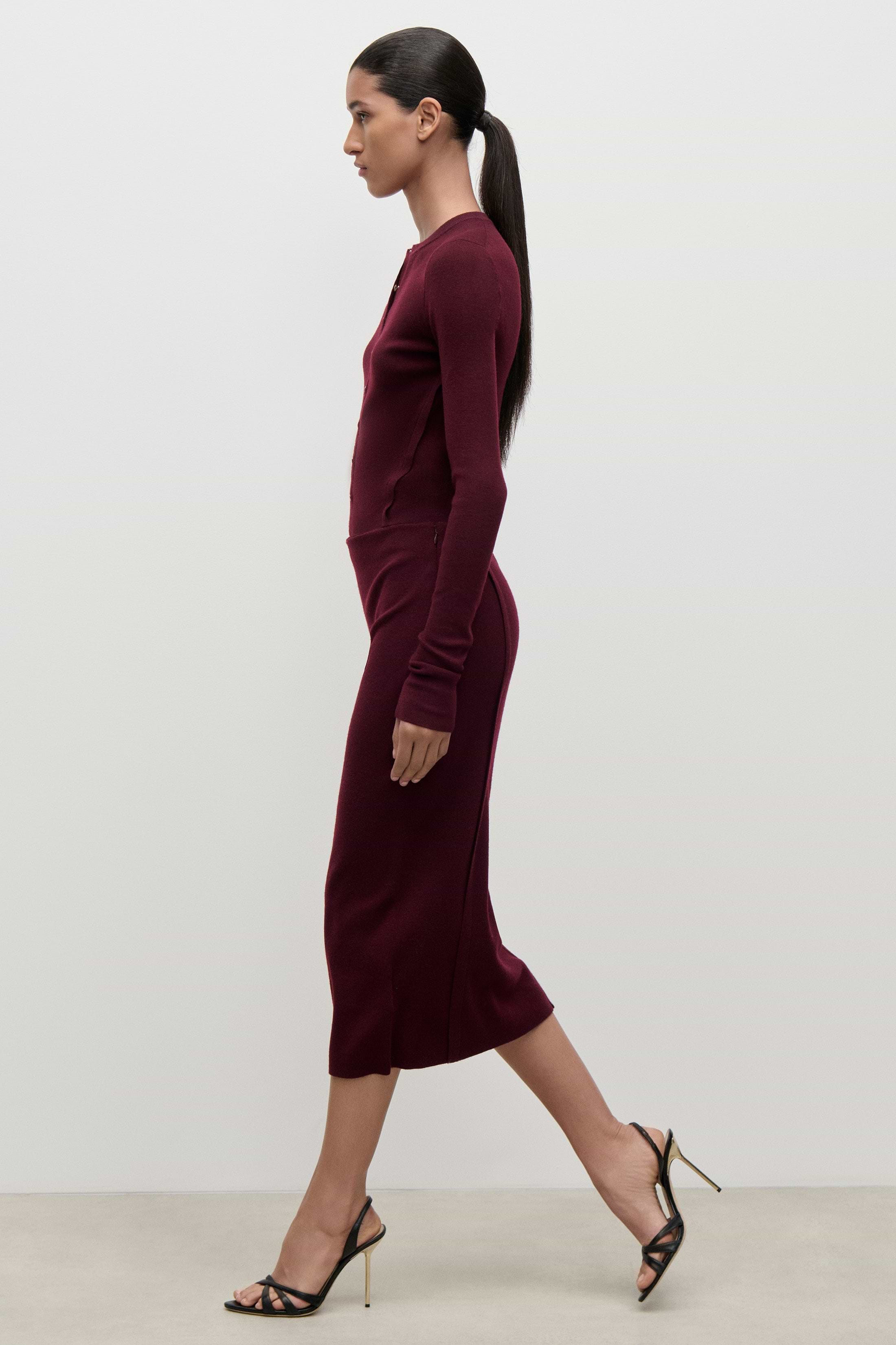 Cardigan In Burgundy