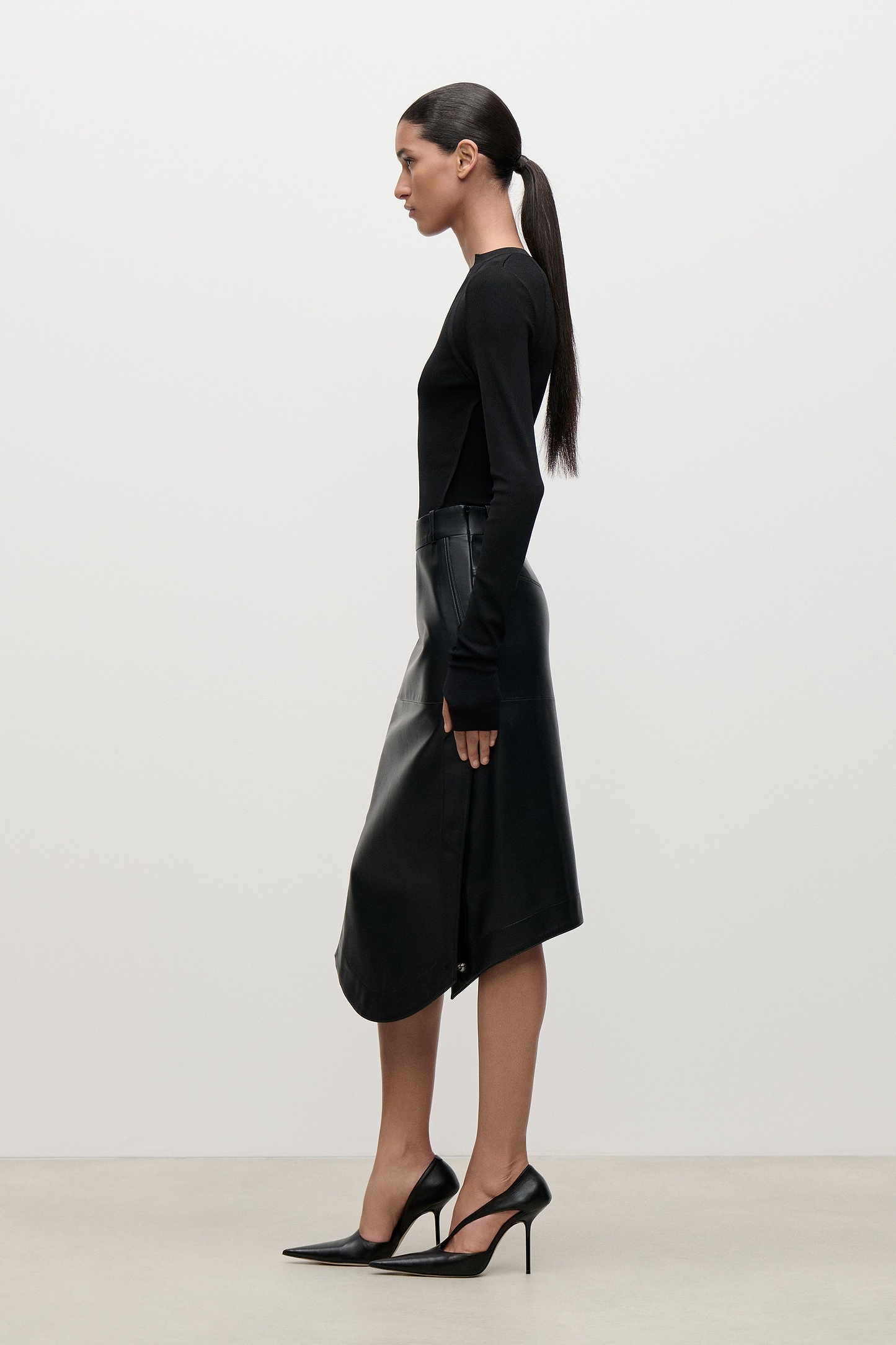 Leather Skirt In Black