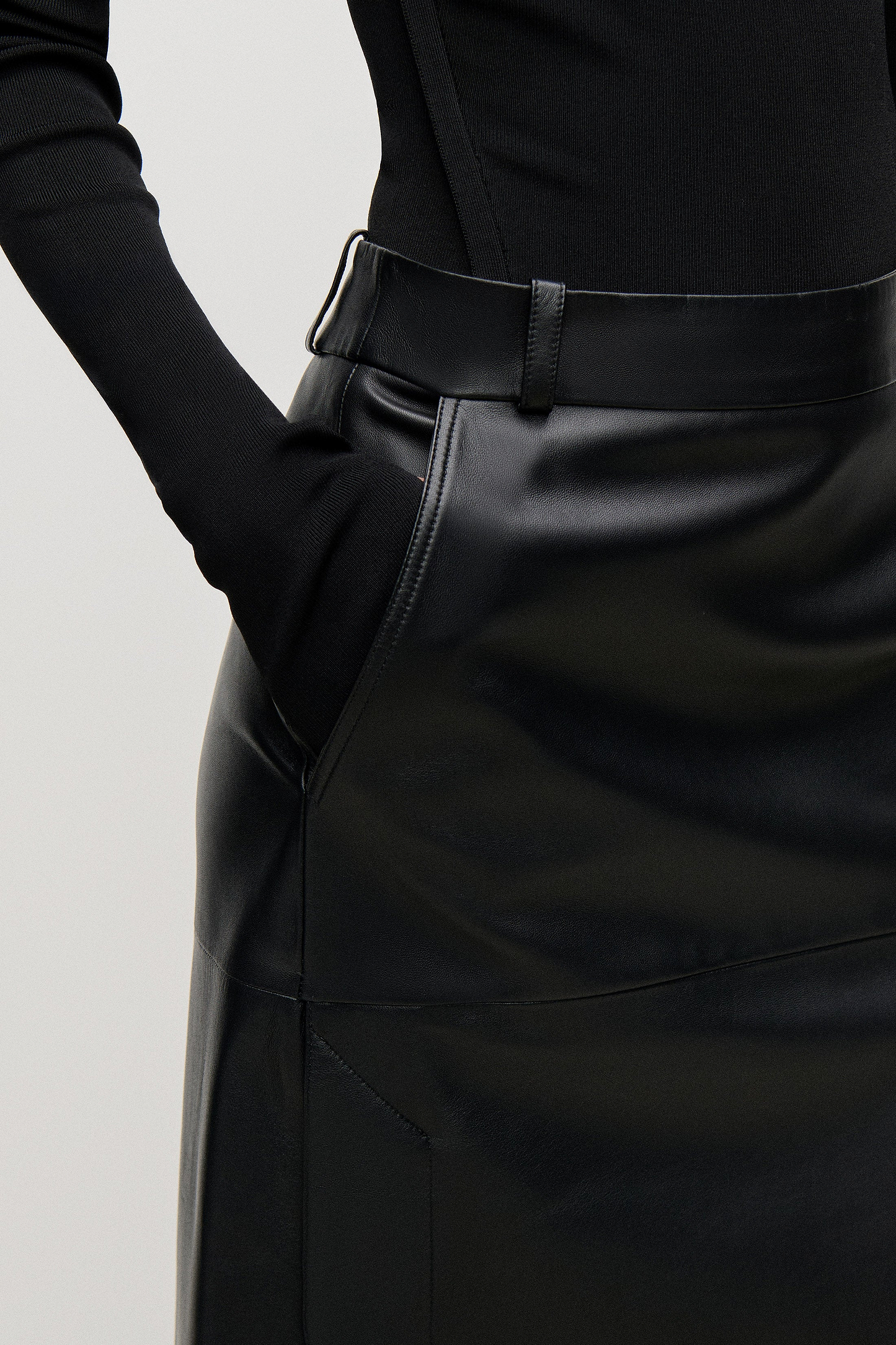 Leather Skirt In Black