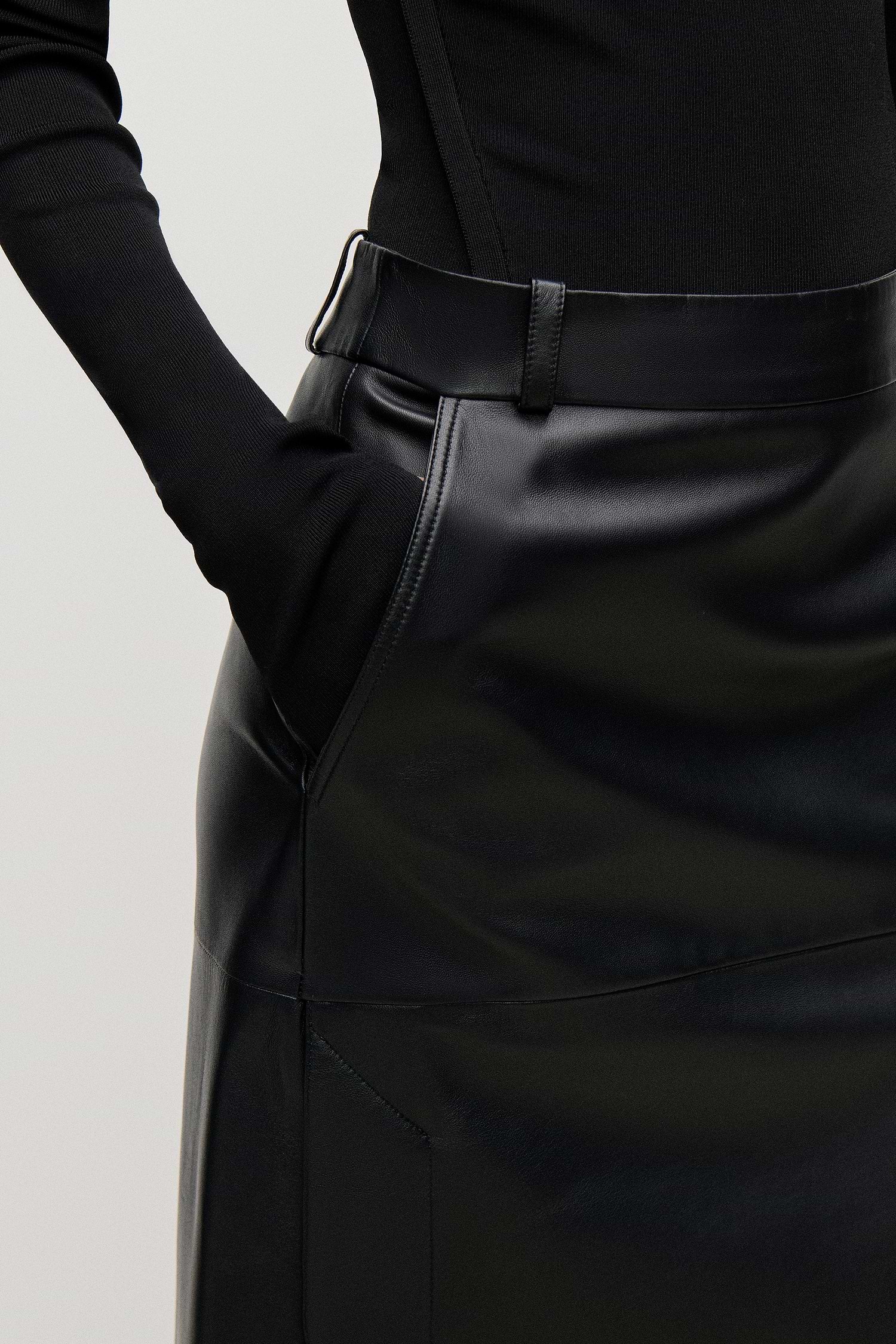 Leather Skirt In Black