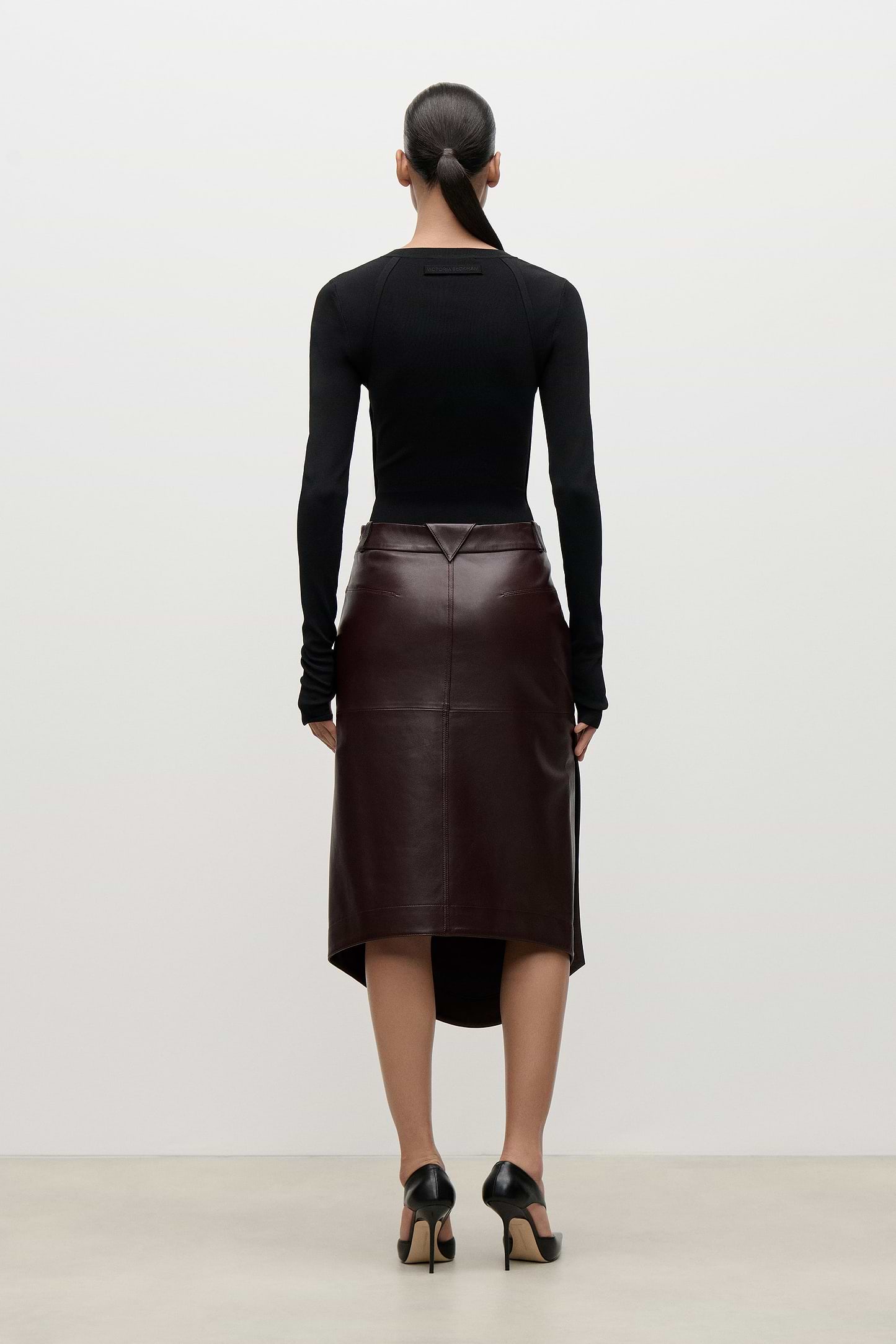 Leather Skirt In Burgundy