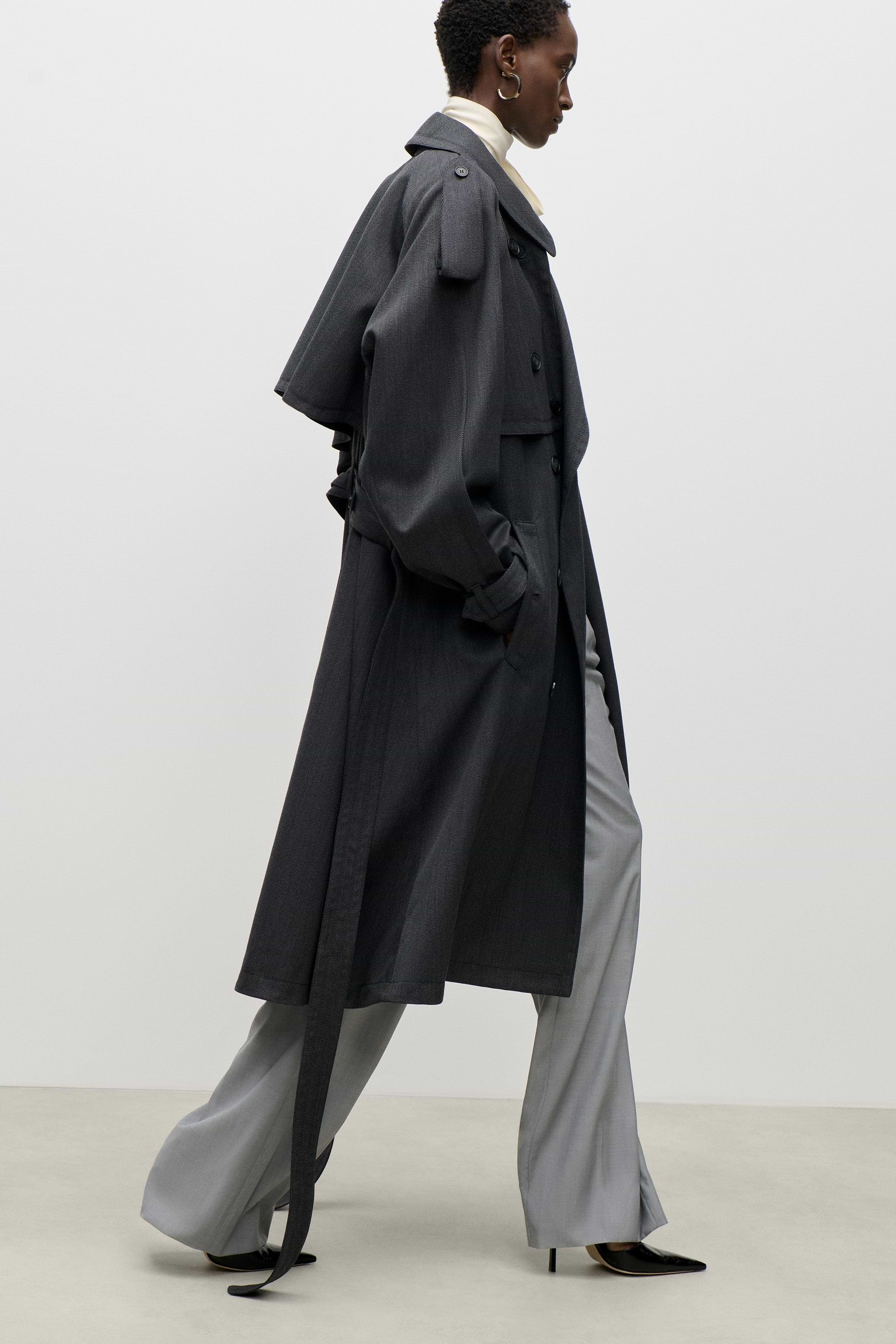 Esmee Trench Coat In Dark Grey