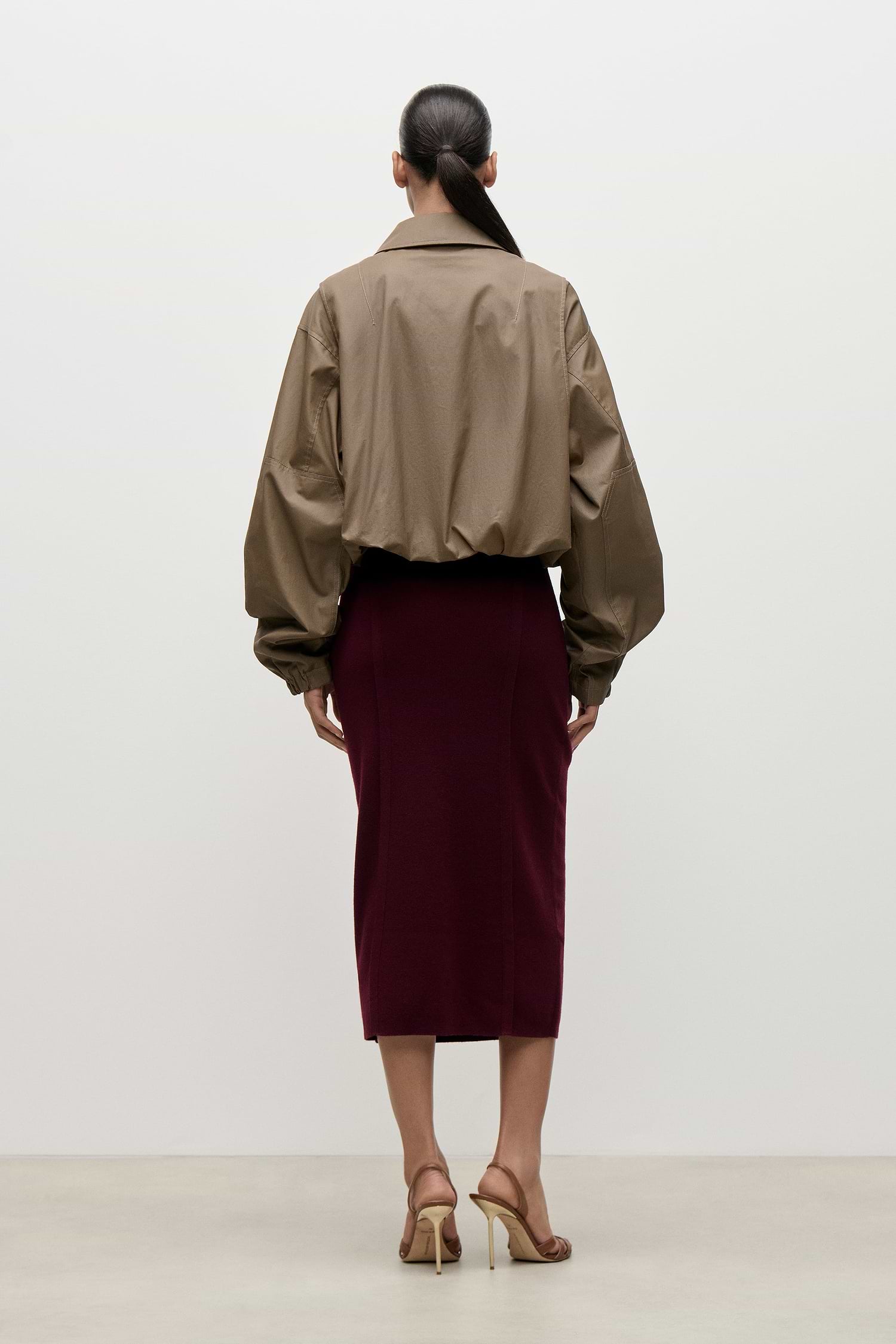 Panelled Bomber Jacket In Brown