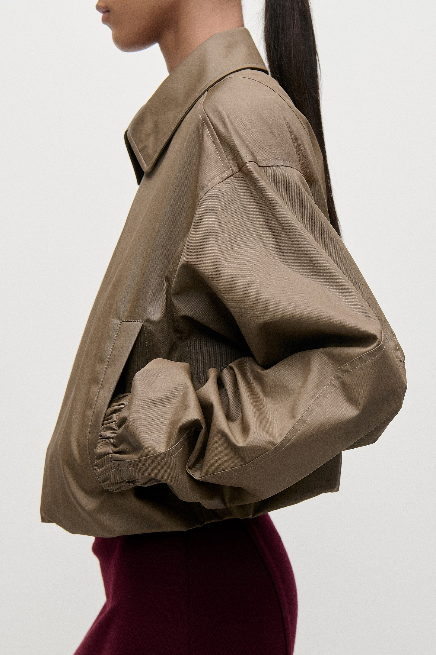Panelled Bomber Jacket In Brown